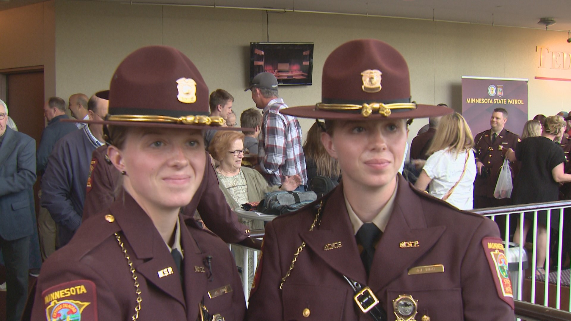 Jessica and Jamie Bird of Barnum, Minnesota were among 12 troopers who graduated into the Minnesota State Patrol this week.