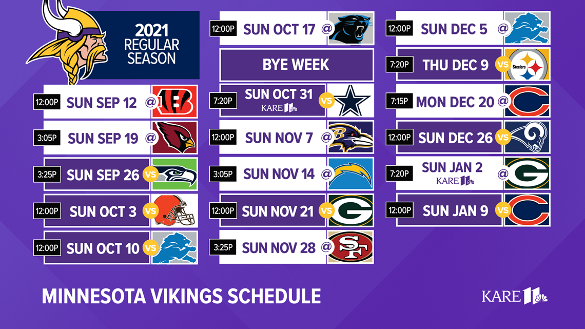 Vikings 2025 Preseason Schedule Kelly J McRaney