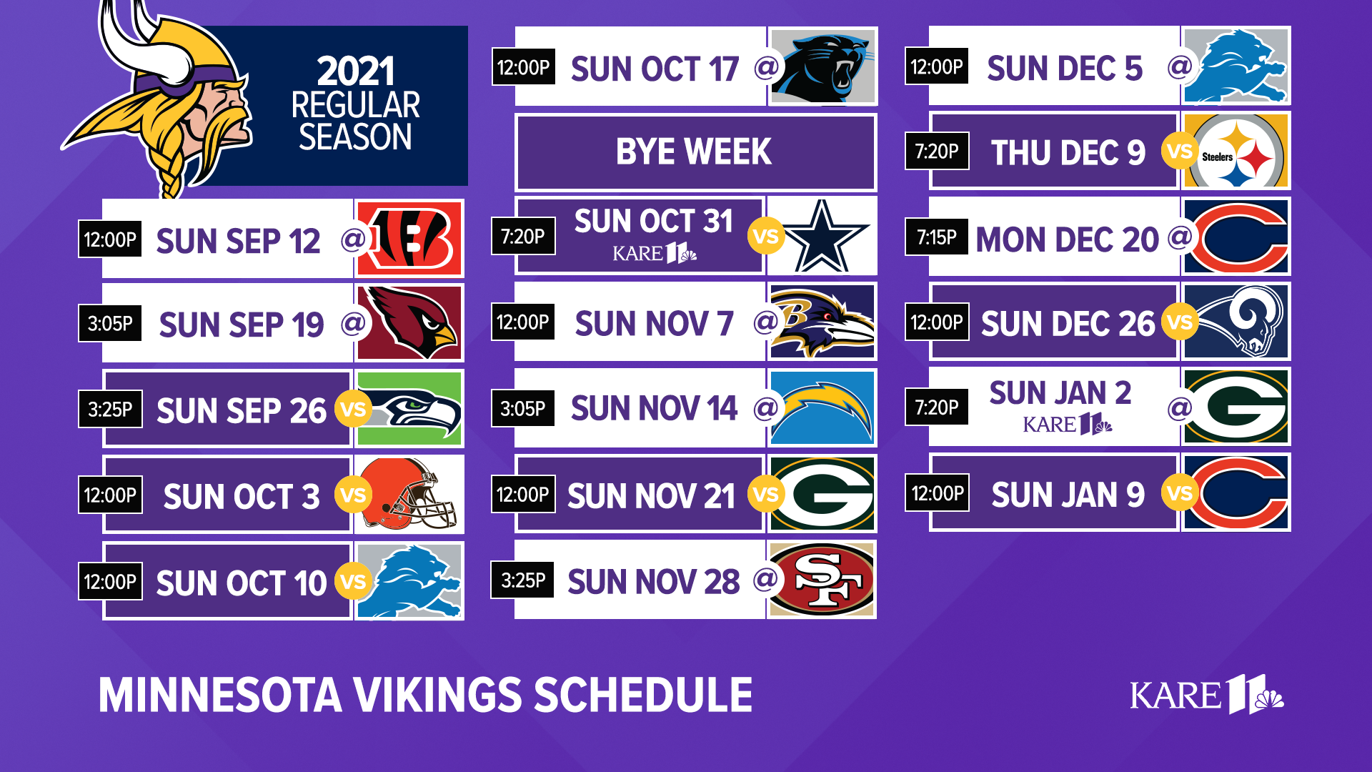 Vikings will open season on the road against Cincinnati