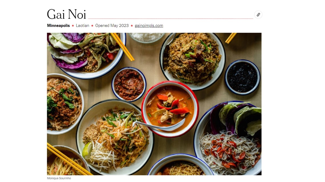 Minneapolis cafe Gai Noi lands on NYT very best cafe checklist