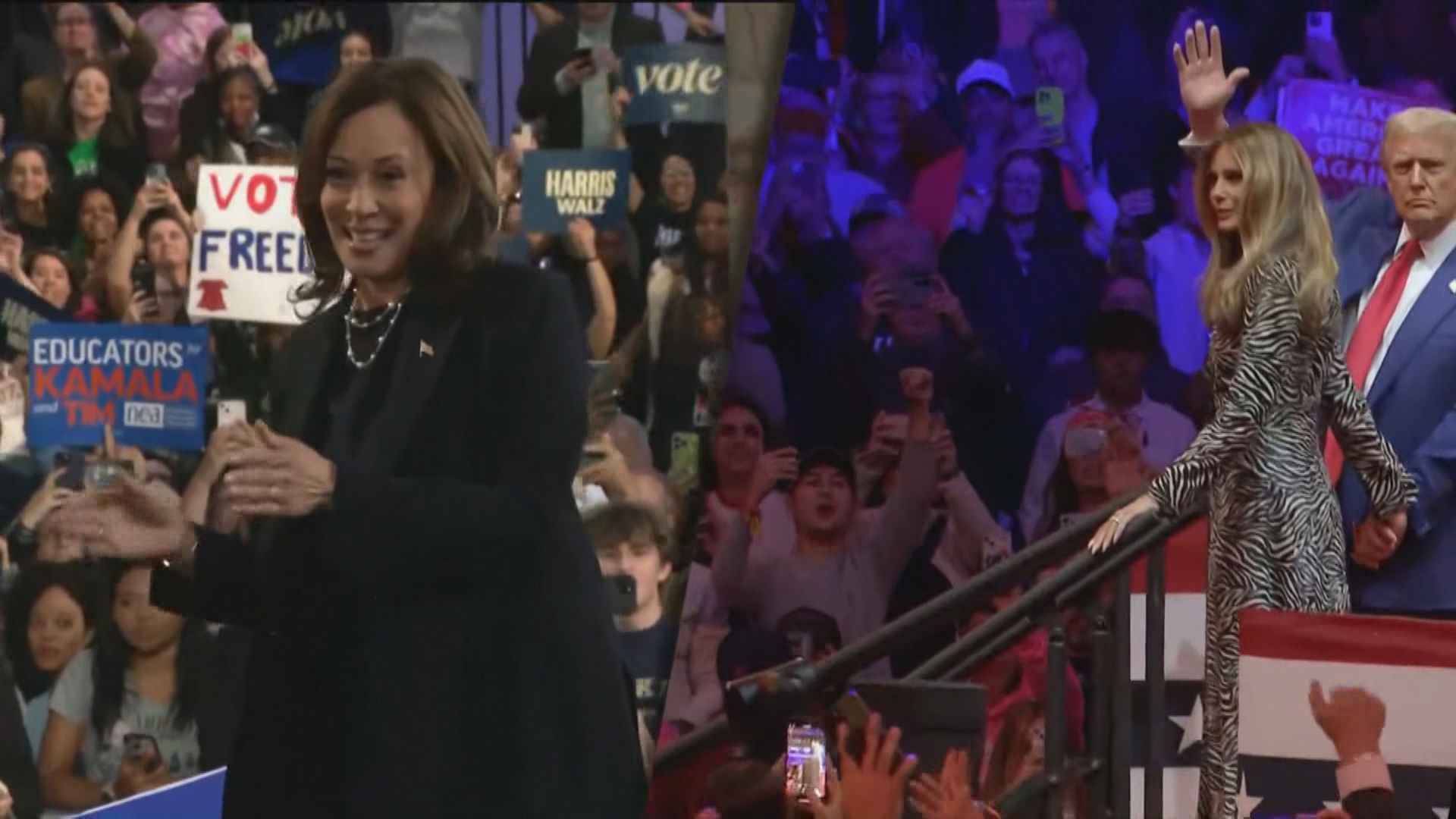 Vice President Harris focused on Philadelphia in a state key in the path to victory. Former President Trump rallied supporters in a packed Madison Square Garden.