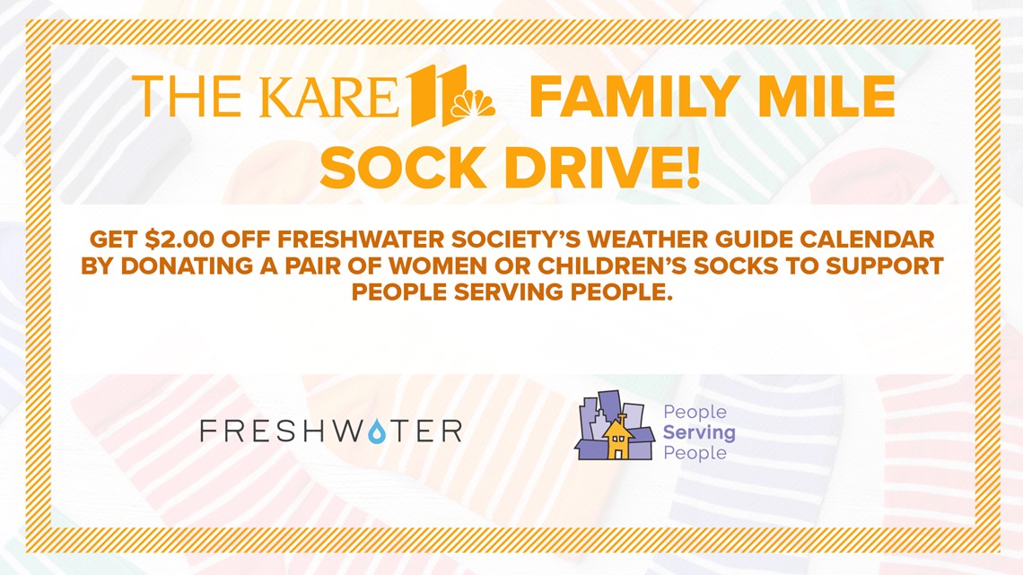 Donate a pair of socks at the KARE 11 Family Mile!