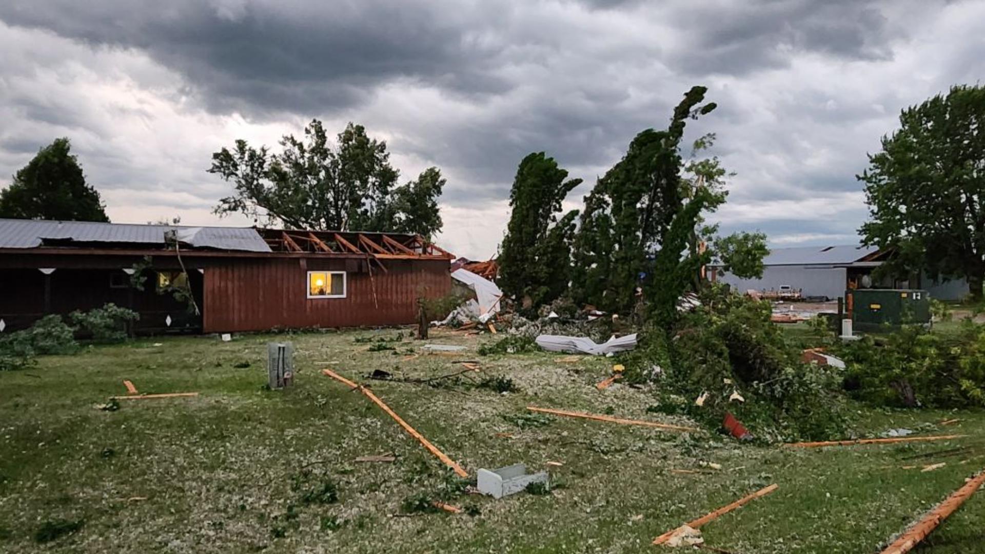 Severe storms damage structures and drop hail in MN