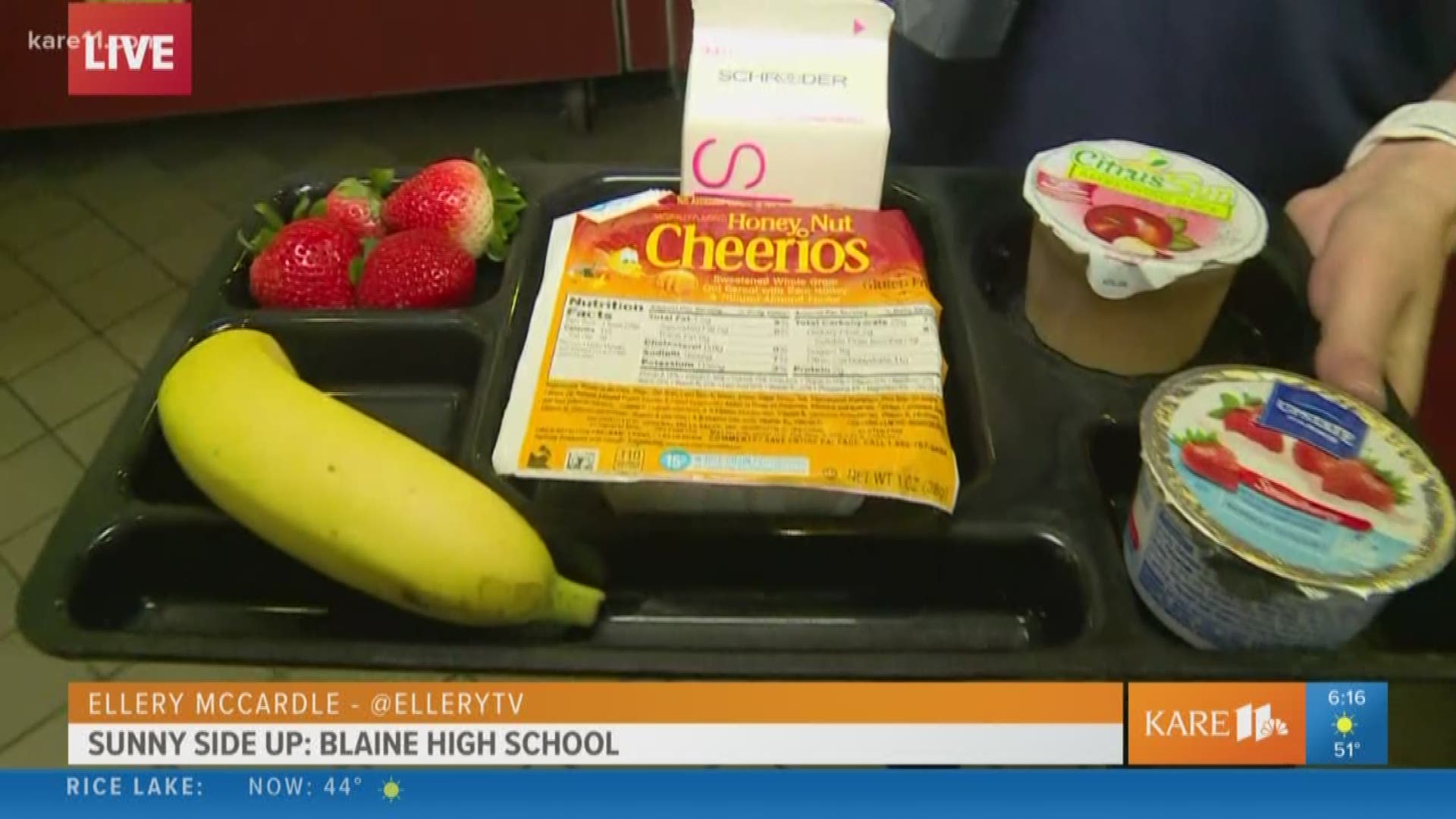 Sunny Side Up headed back to school this week at Blaine High School! KARE 11's Ellery McCardle sat down for some cafeteria food.