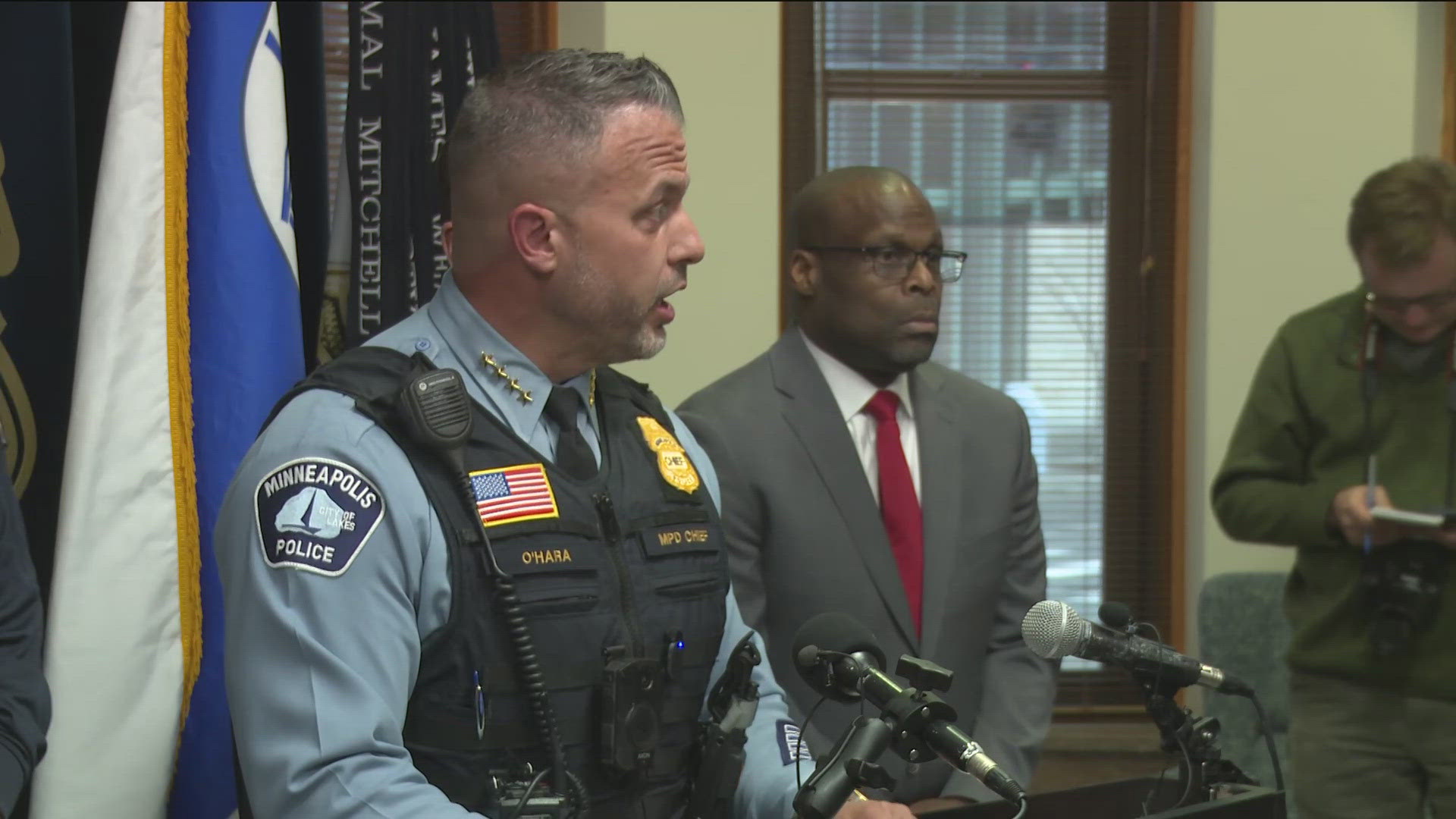 Minneapolis Police are holding a press conference to provide more information about an arrest in connection to a shooting where three people died.