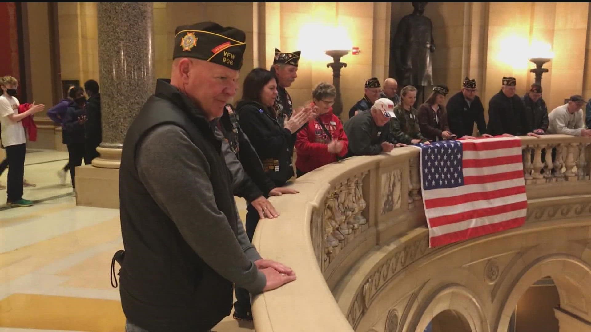 Hundreds of Minnesota veterans gathered at the Capitol in St. Paul Wednesday to ask lawmakers for help on a range of issues.