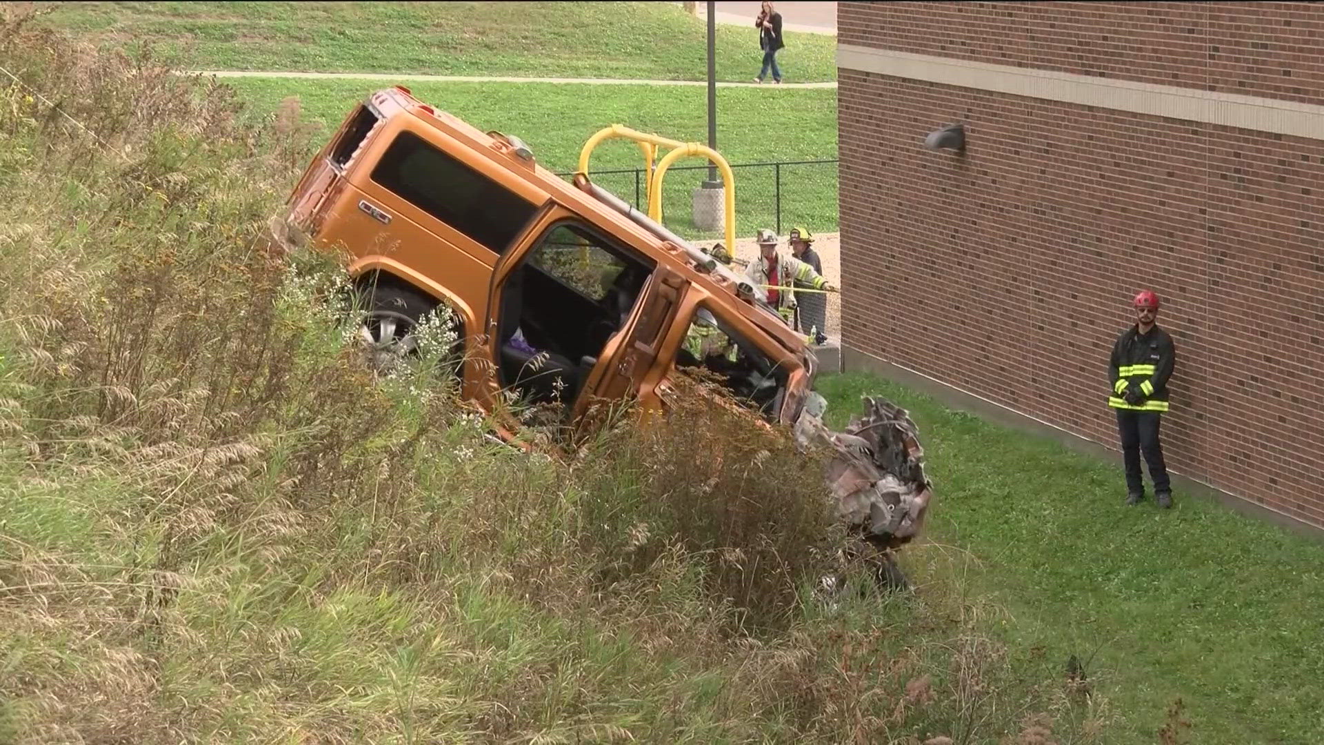 While the school building was impacted, police say no students or staffers were hurt in the incident.