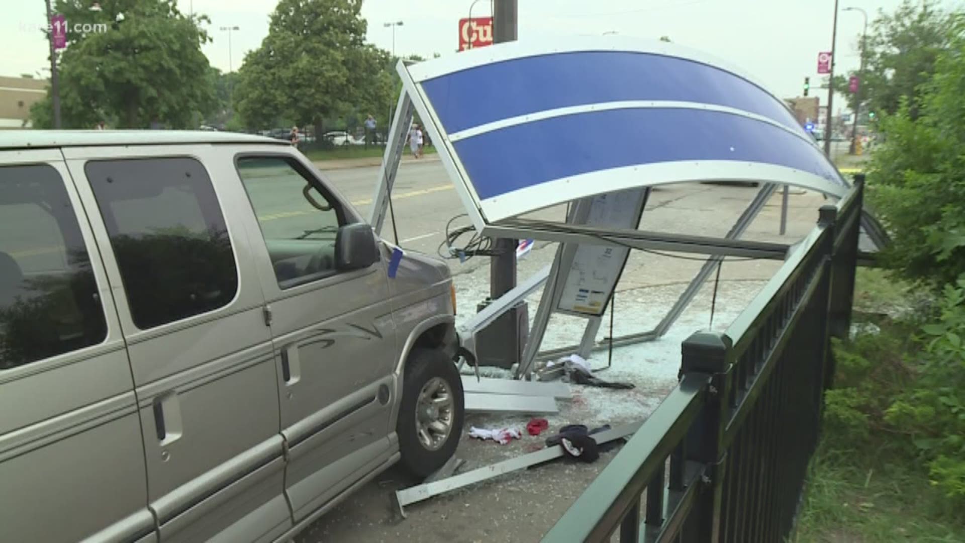 We're learning metro transit police have 'released' the driver of a van that slammed into a bus shelter earlier today.