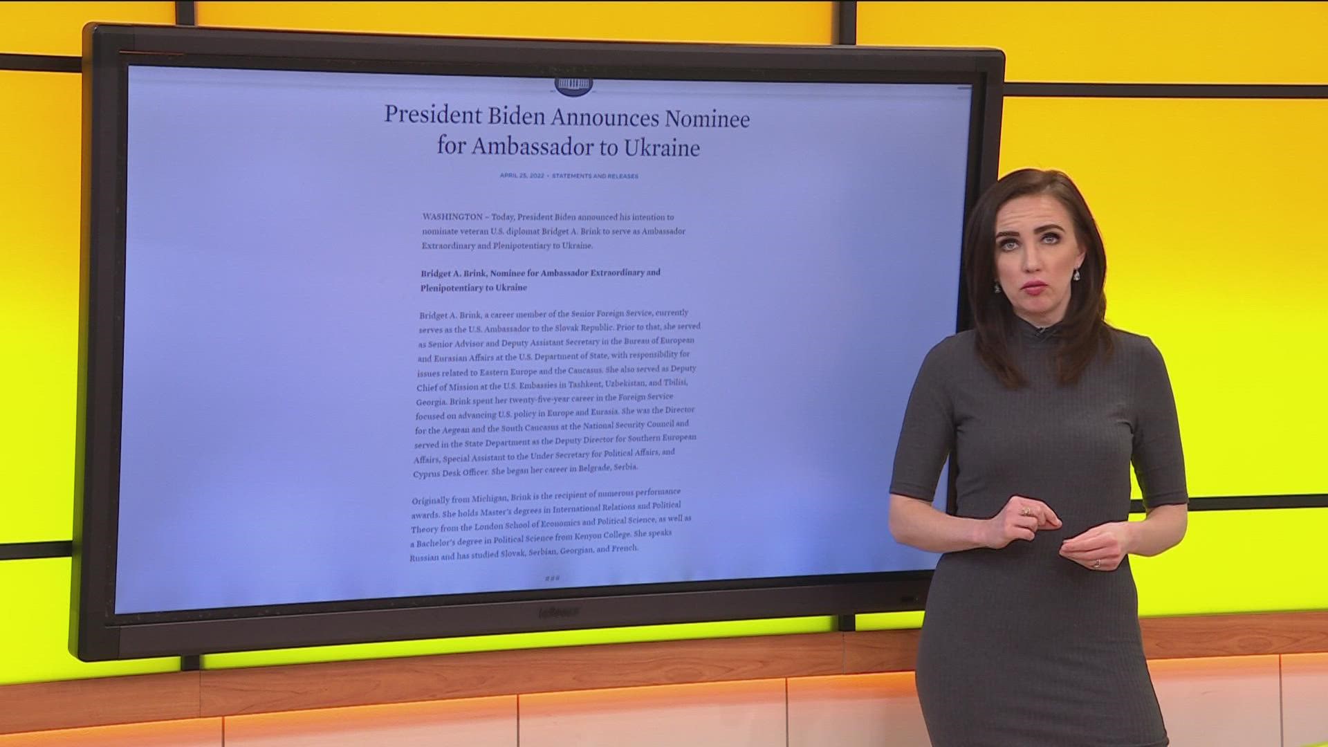 Who is Bridget Brink? Nominee for U.S. ambassador to Ukraine is