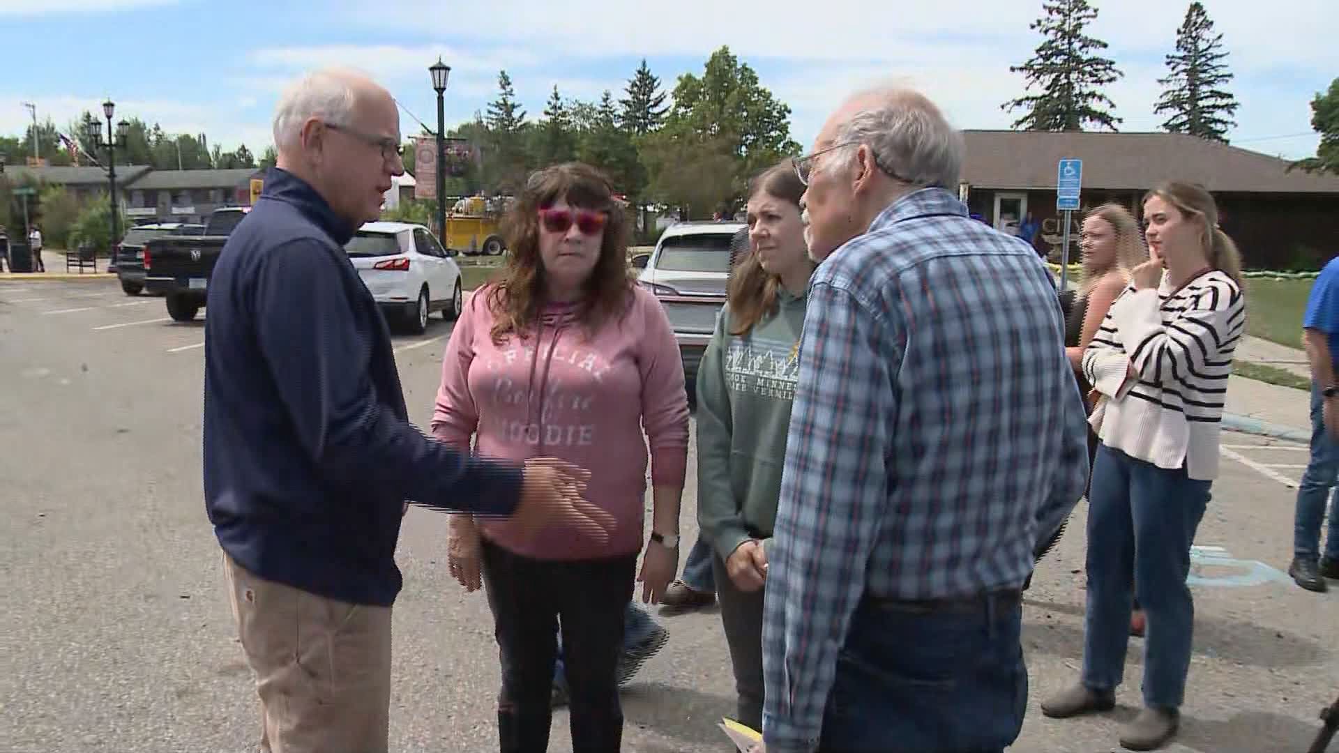 Governor Tim Walz traveled to St. Louis County Friday to survey flood damage in the city of Cook, and let residents know that help is on the way.