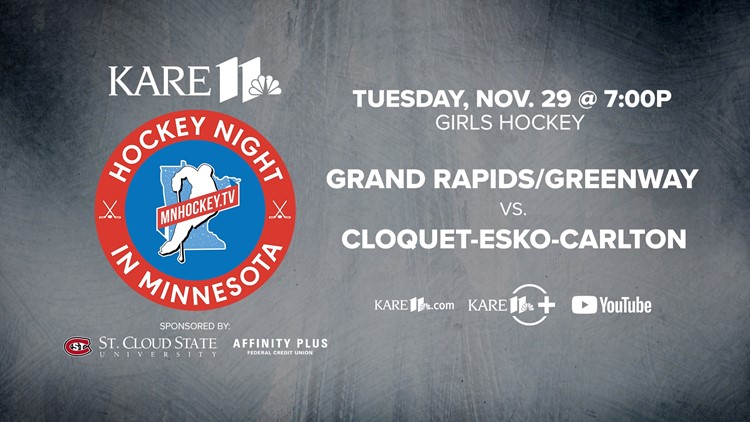 Hockey Night in Minnesota | Nov. 29: Grand Rapids/Greenway vs. Cloquet-Esko-Carlton (Girls)