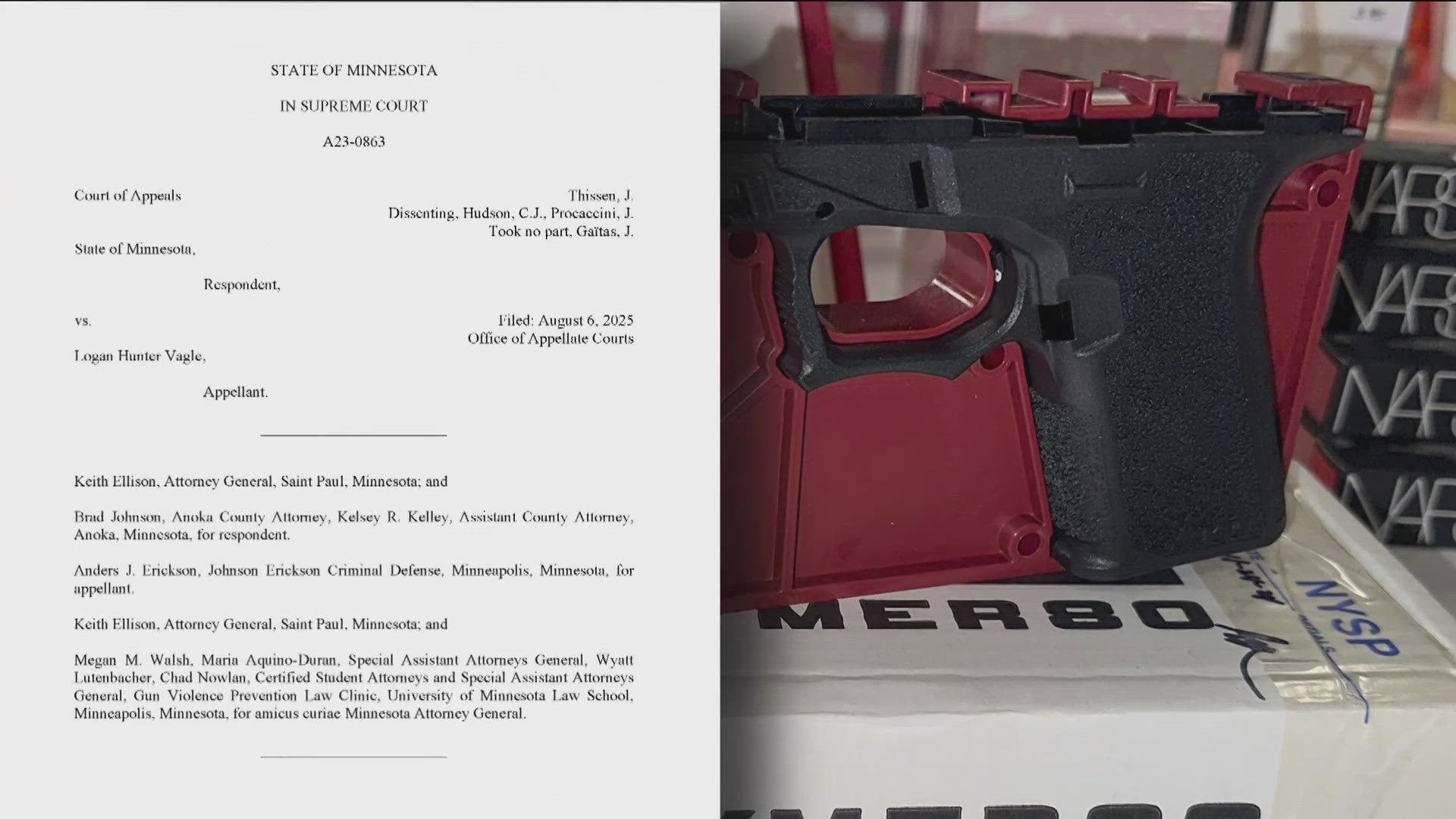 Minnesota's Supreme Court finds ghost guns legal in certain cases, aligning with federal law. The decision follows a 2022 case involving a self-assembled pistol. 