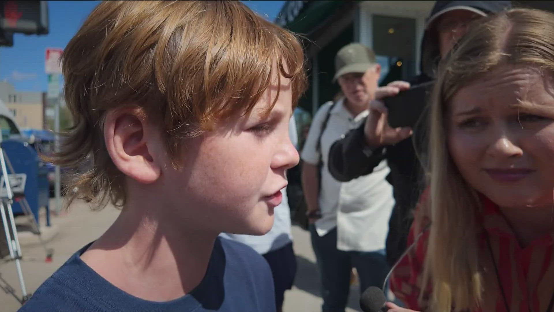 Weston Halsne, a fifth grader who's just 10 years old, told reporters a friend saved him by lying on top of him as bullets flew through the window.