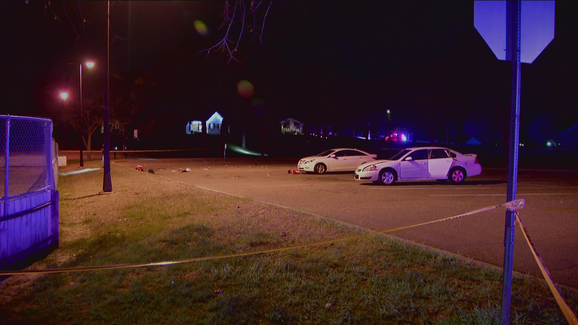 A man and a woman are hospitalized with serious injuries after the shooting Sunday night. 