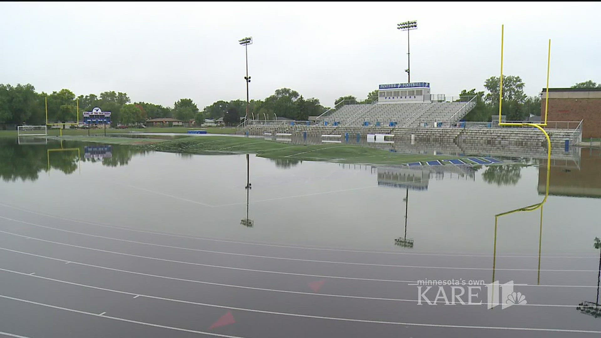 Spring Lake High School, Erik's Bike Shop and other businesses and cars experience water damage.