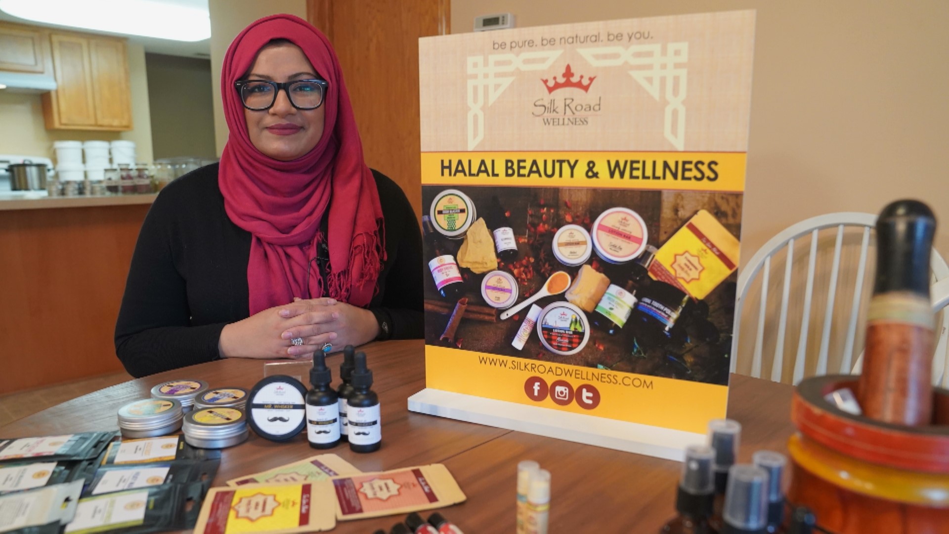 Annie Qaiser, co-founder of Silk Road Wellness, handcrafts halal-certified skincare and wellness products from her home in Rosemount.