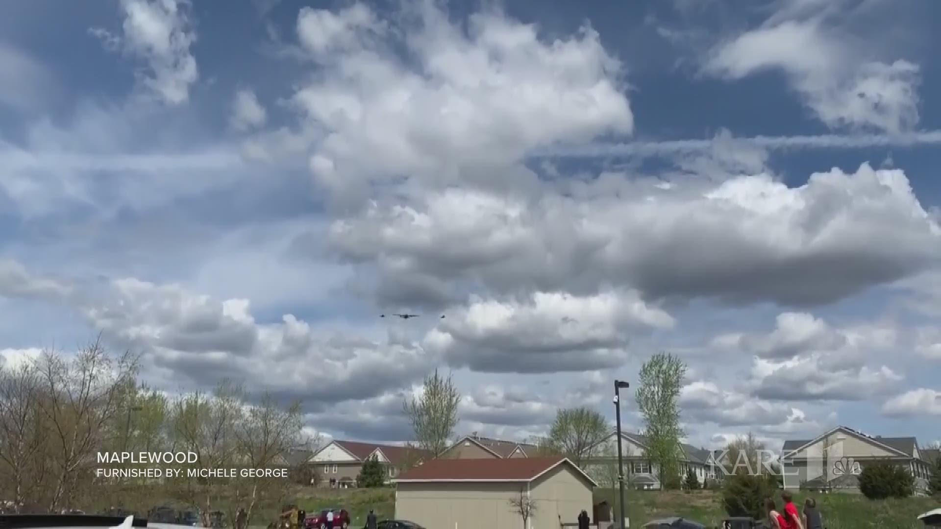 The Minnesota Air National Guard conducted flyovers at health care facilities across the state on Wednesday to pay tribute to the frontline workers in the COVID-19 c