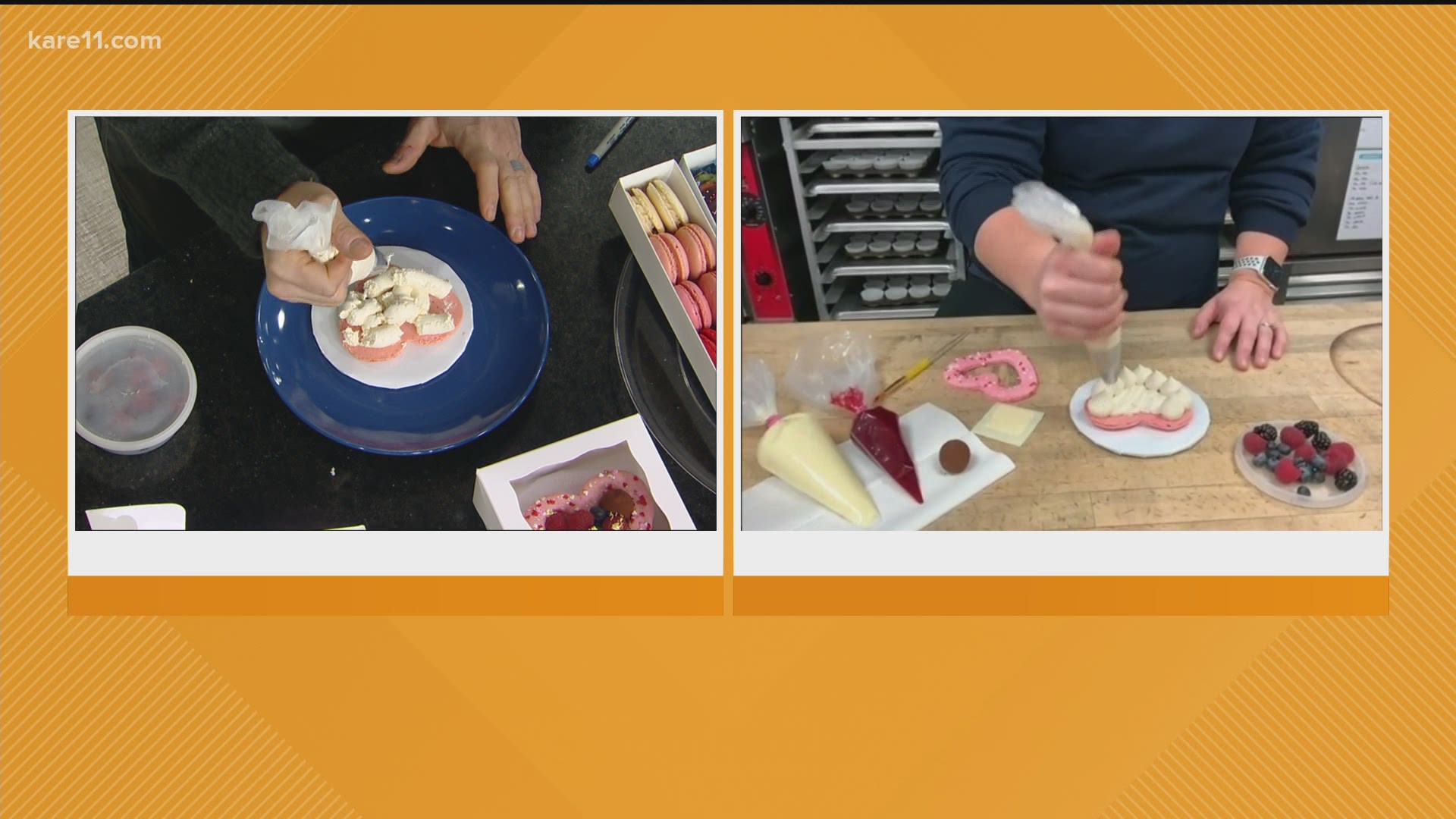 The owner of Amy’s Cupcake Shoppe shows off some sweet Valentine's Day creations.