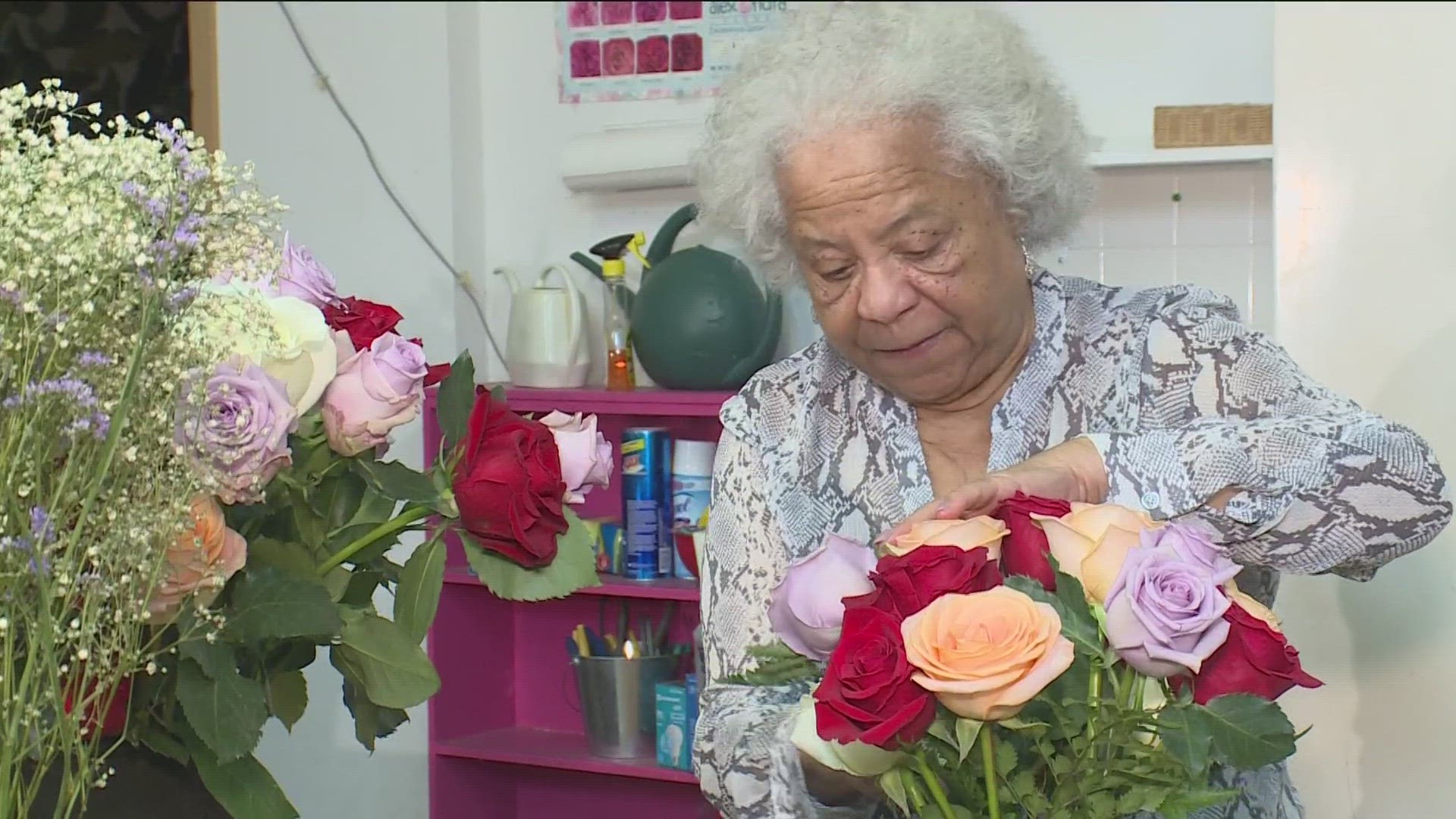 Caroline Smaller owns a flower shop in St. Paul and she has been arranging bouquets for more than 30 years.