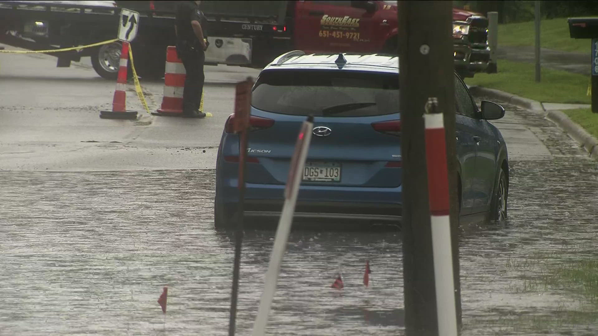 A Flash Flood Watch was issued for parts of the metro through early afternoon.