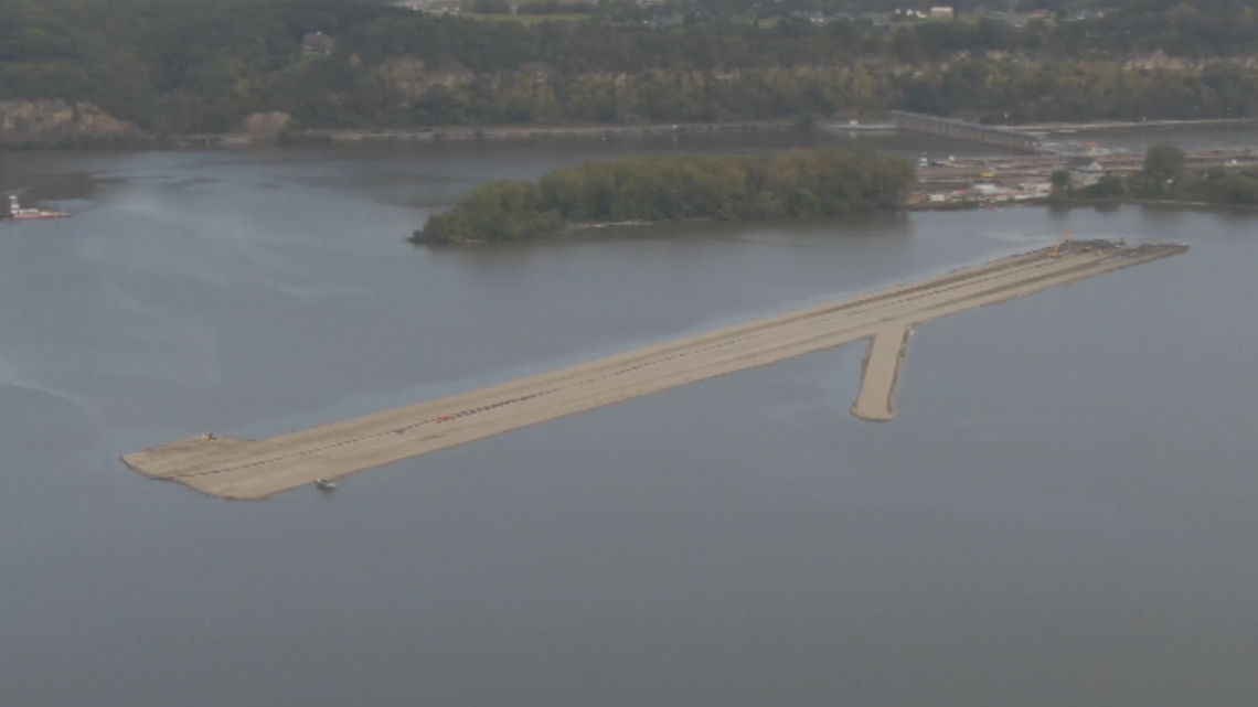 Army Corps of Engineers builds new island to shield century-old Mississippi embankment near Hastings