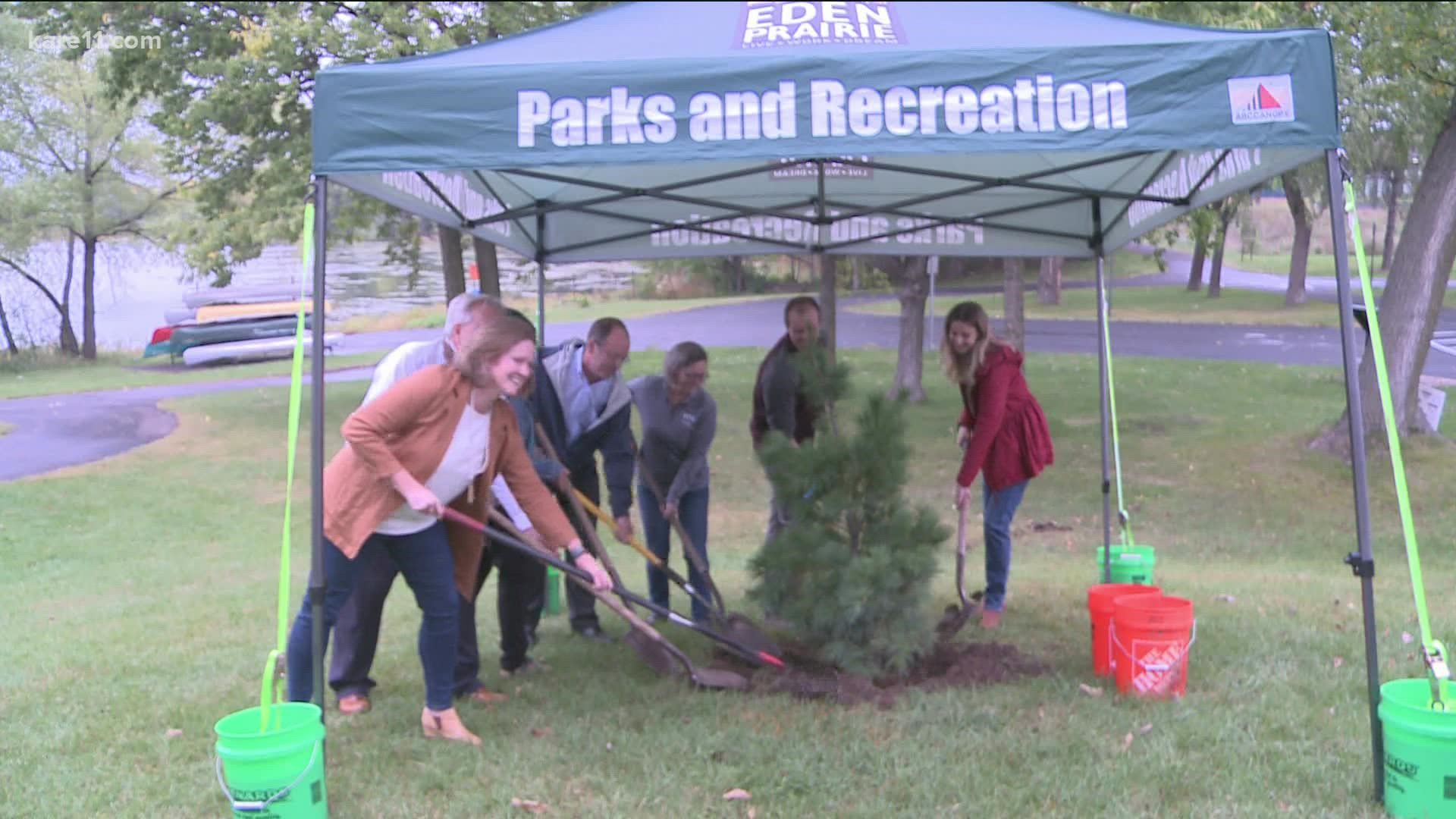 The tree was planted at Round Lake Park.