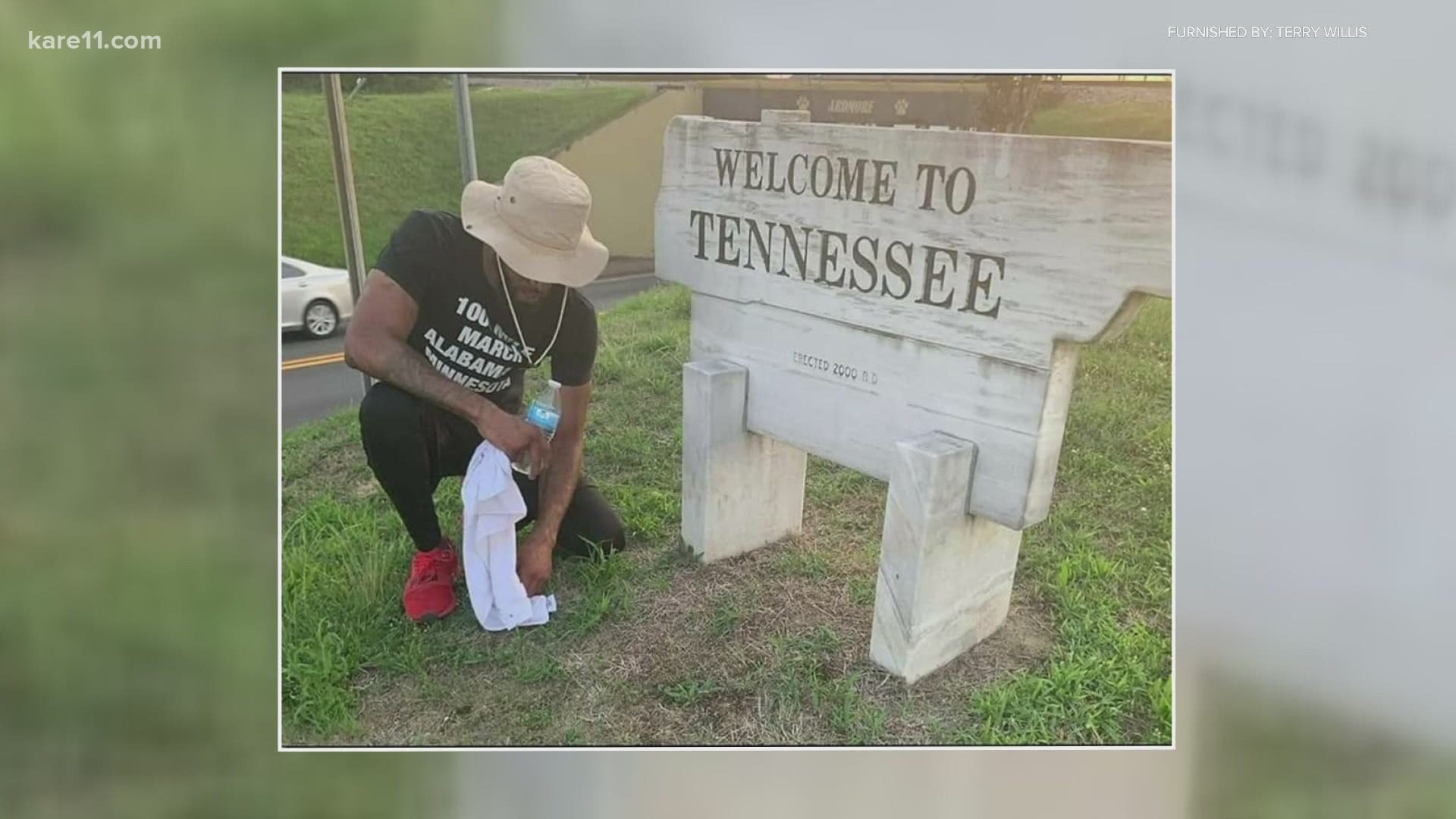 Terry Willis is walking from his home state of Alabama to Minneapolis in the wake of George Floyd's death, trying to spread a message of change.