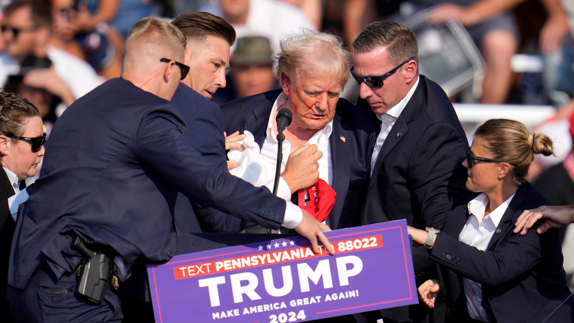 Former President Donald Trump was holding a rally in Pennsylvania Saturday when he was rushed off stage after apparent gunshots.