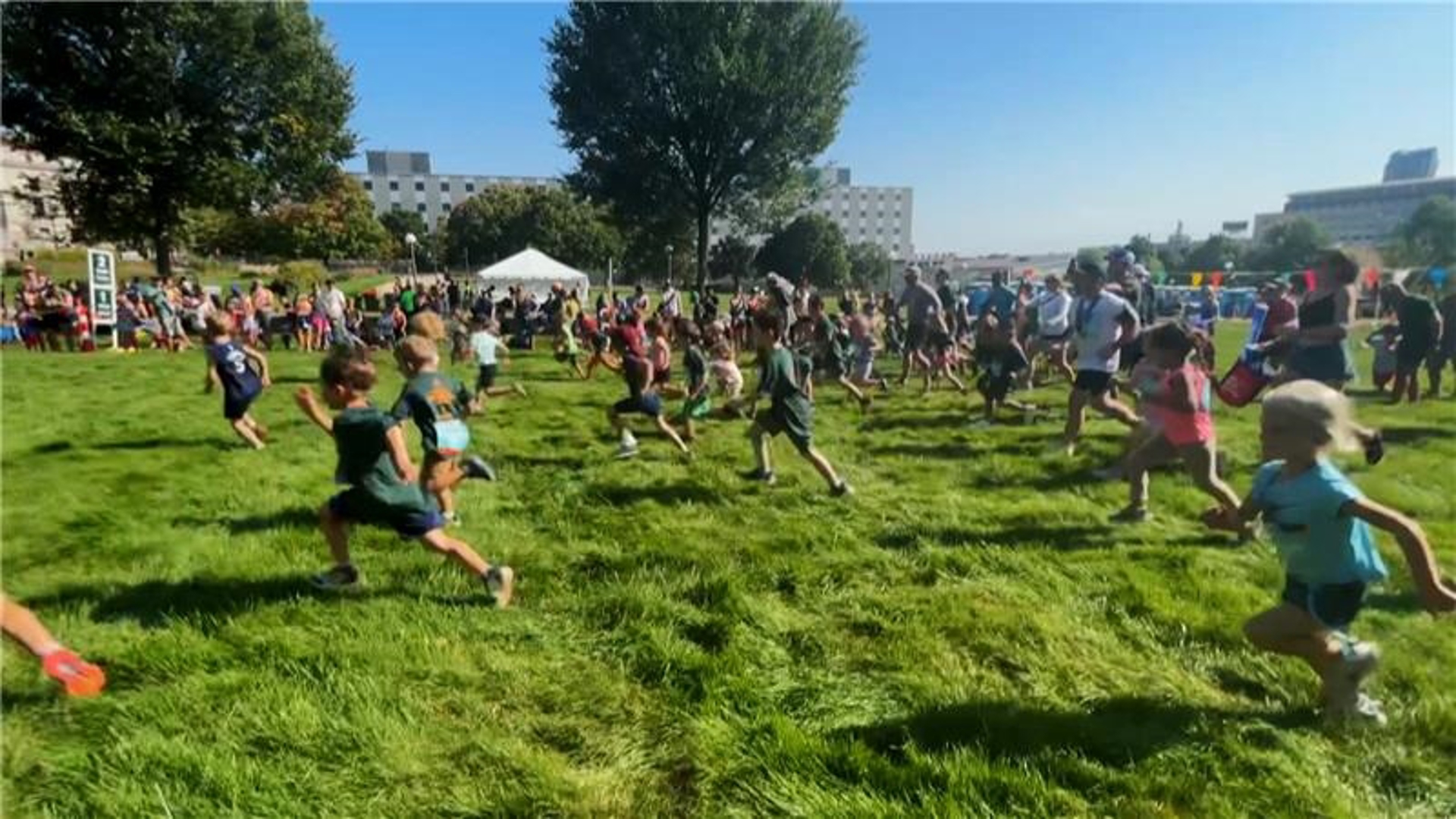 Families gathered in St. Paul for the Medtronic Twin Cities Marathon events, inspiring future runners.