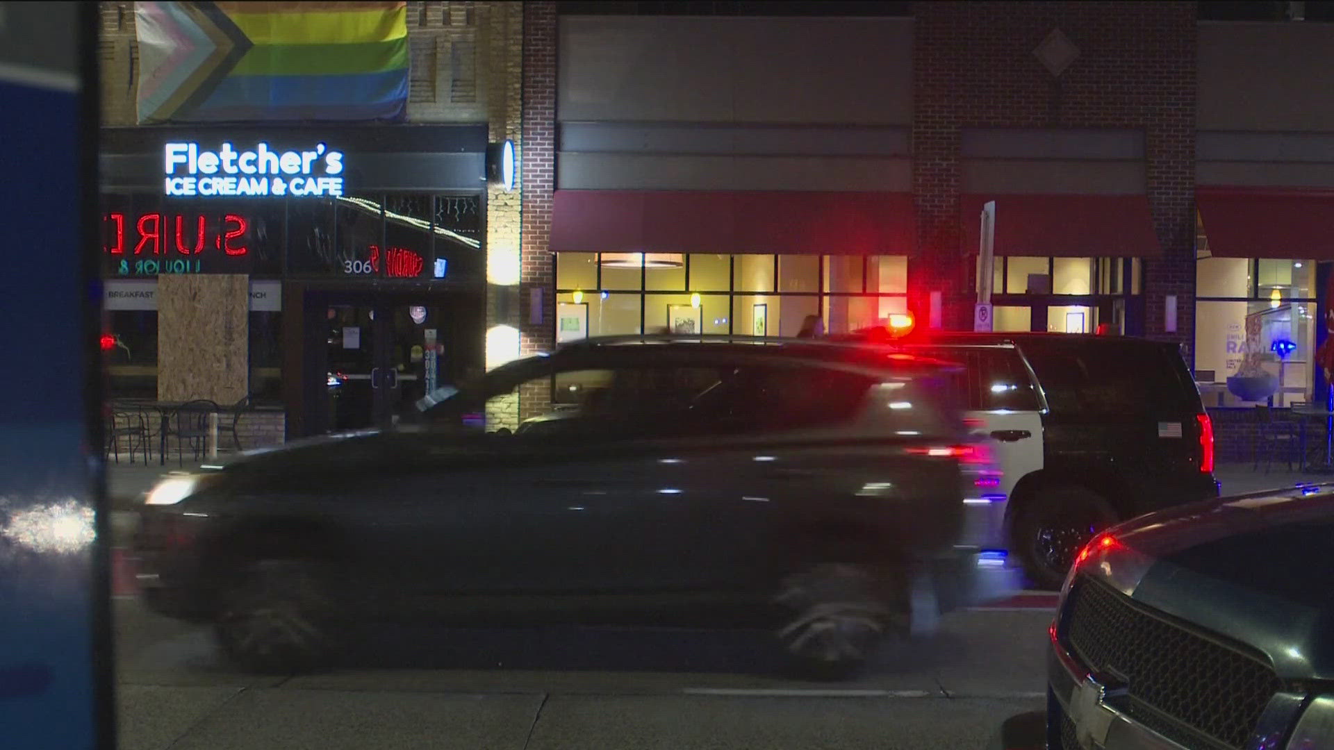 The man is accused of throwing a firebomb through the window of Fletcher's Ice Cream & Cafe on Sunday and Monday. 