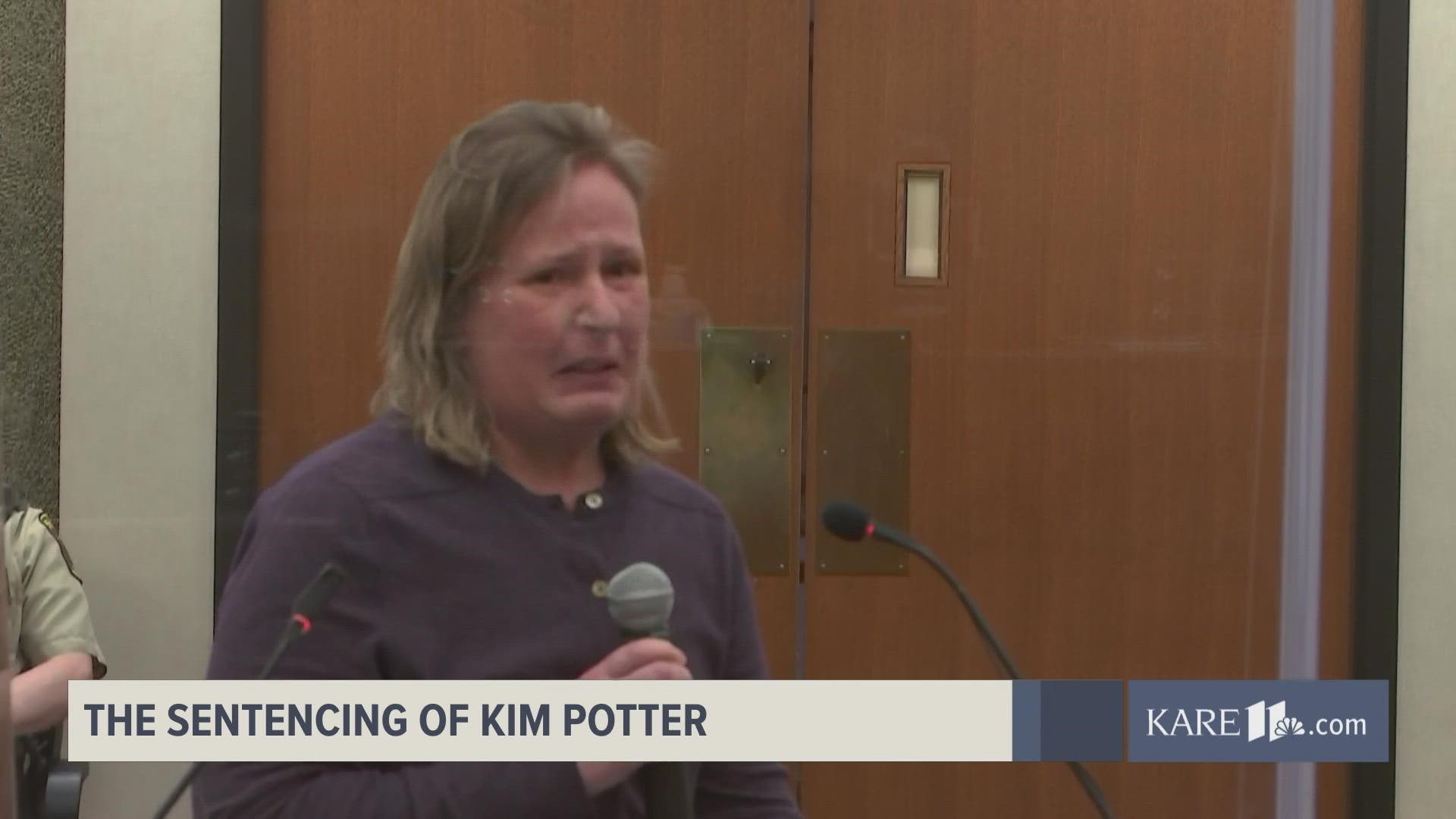 Former officer Kim Potter apologized to the family of Daunte Wright and the community of Brooklyn Center in the moments before she was sentenced.