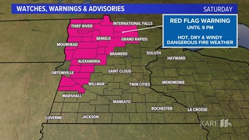 Red Flag Warning issued in Minnesota