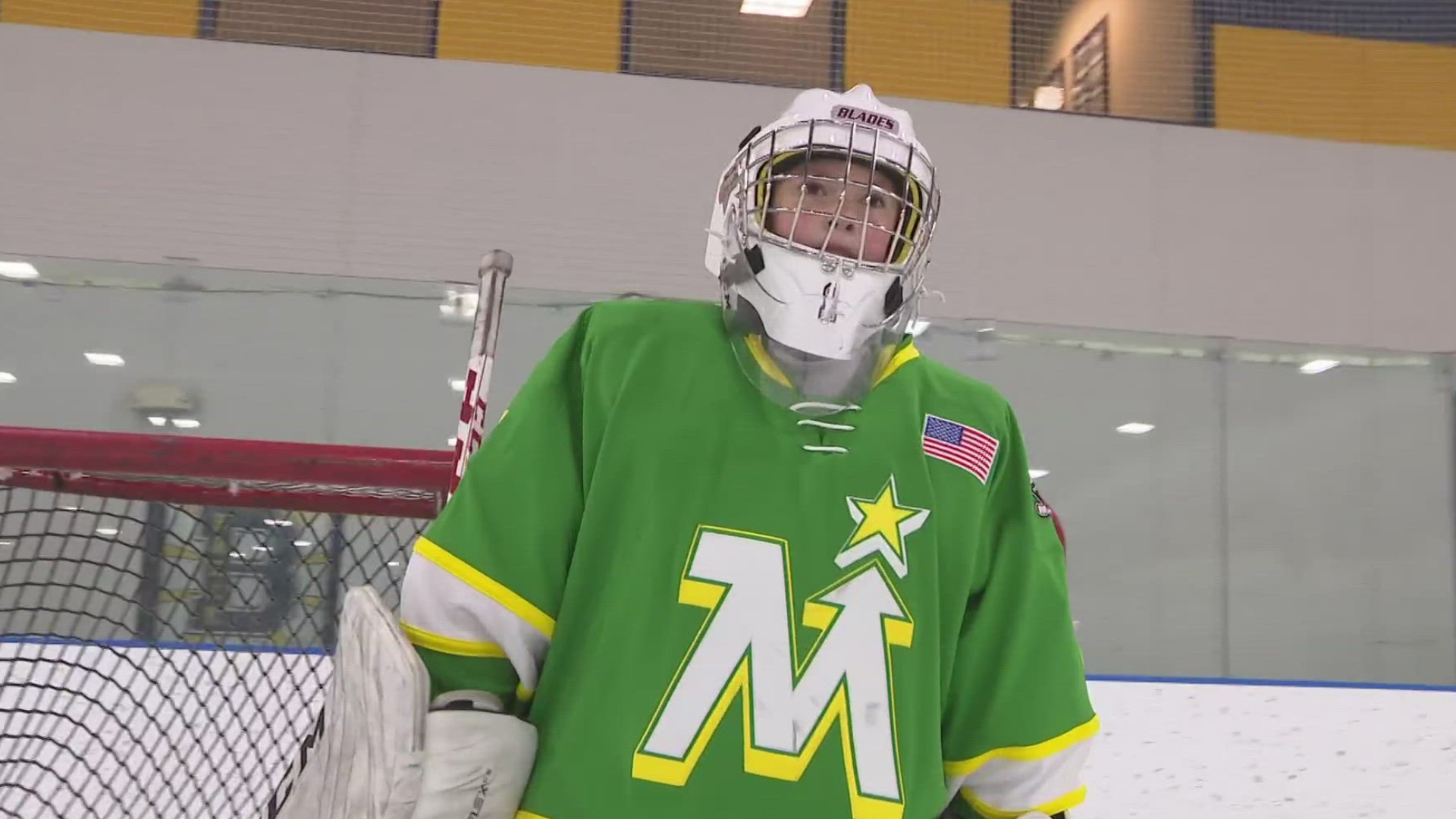 Lola Lamparkse will be the first female goalie on Minnesota's team that will play in the famed Brick Invitational Hockey Tournament.