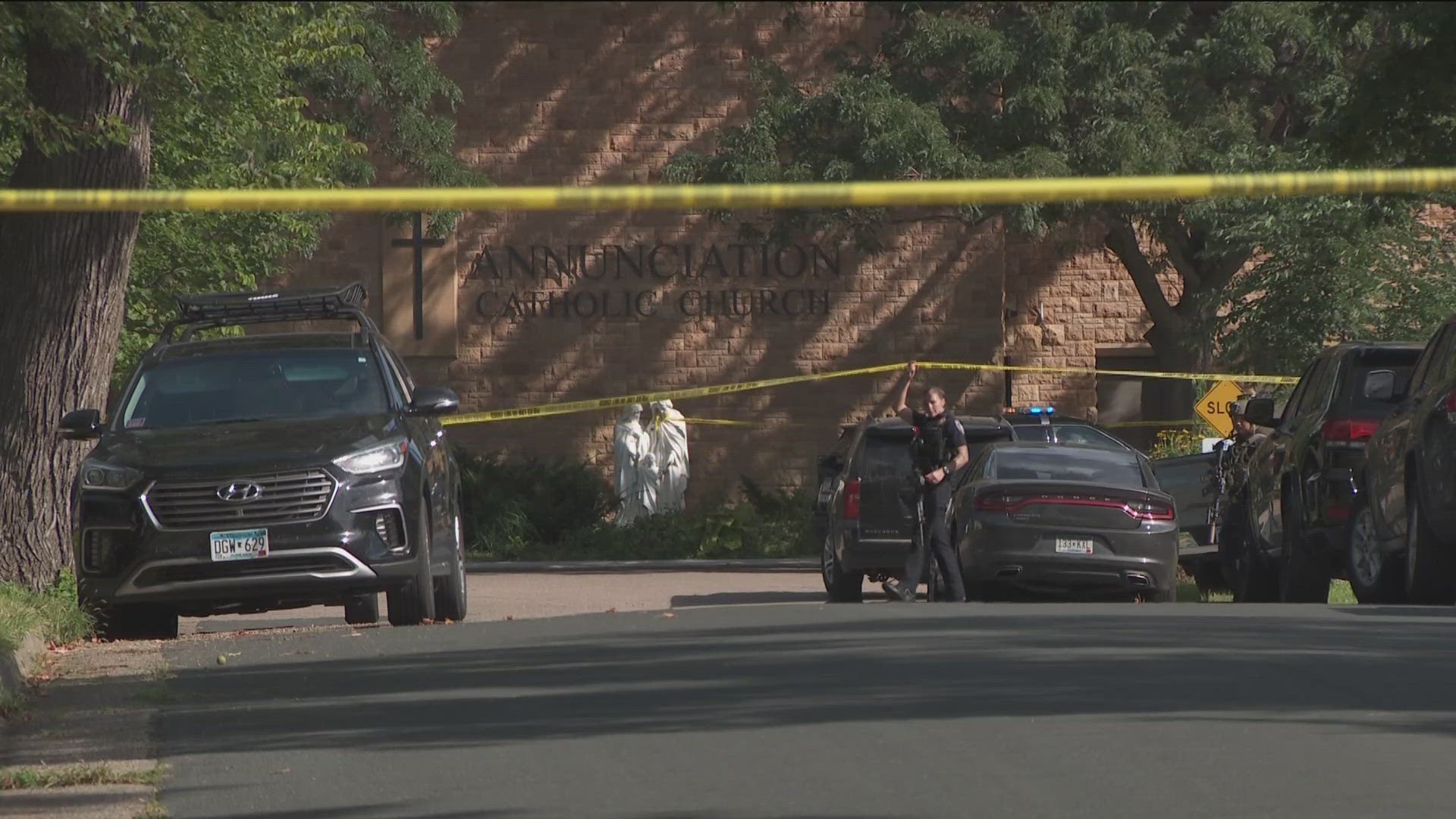Police say a lone gunman dressed in black approached Annunciation Church just before 8:30 a.m. and started firing at worshipers through the windows. 