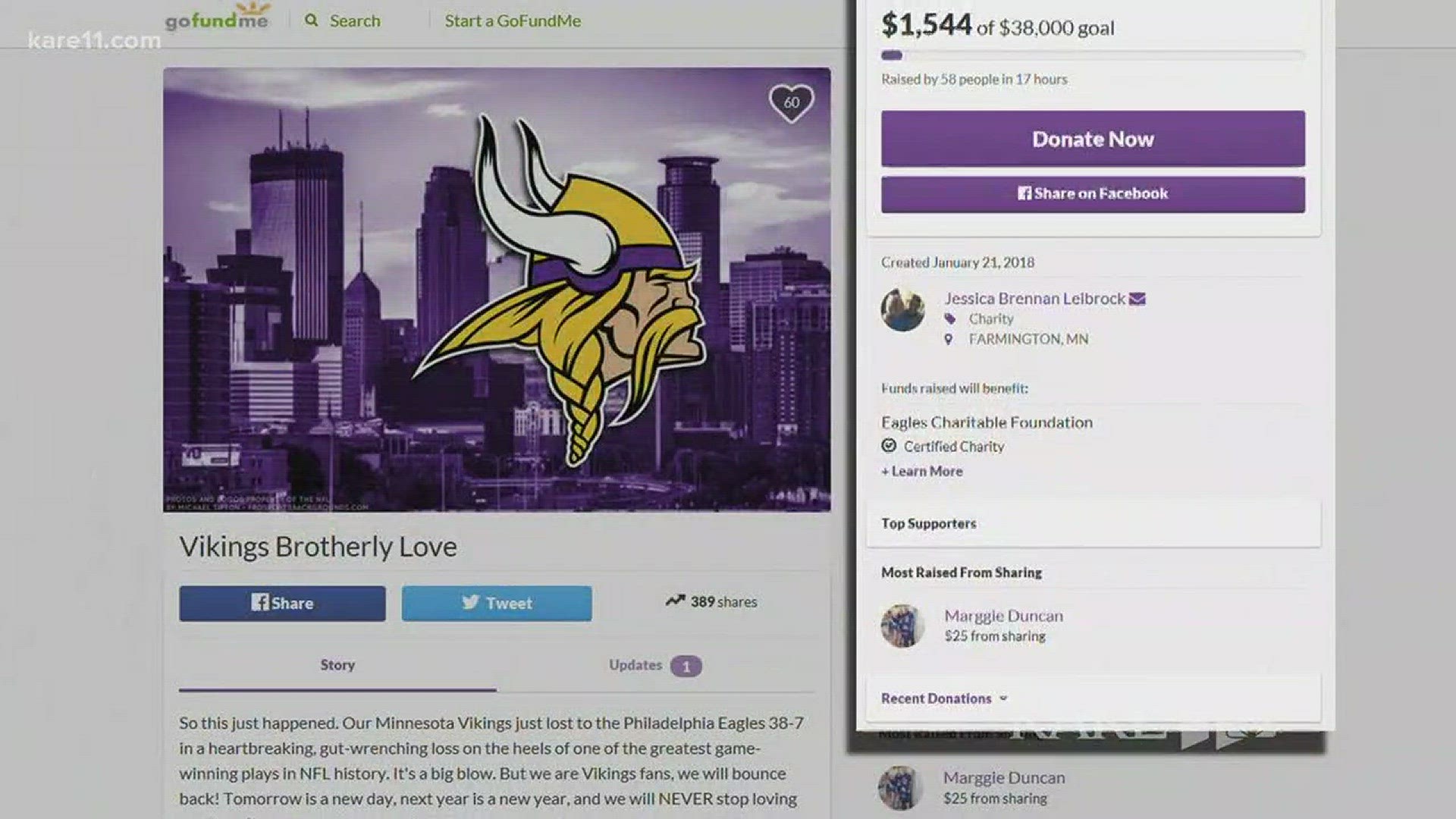 One Vikings fan is hoping to end the season on a more positive note, with some #MinnesotaNice. http://kare11.tv/2DsKpBE