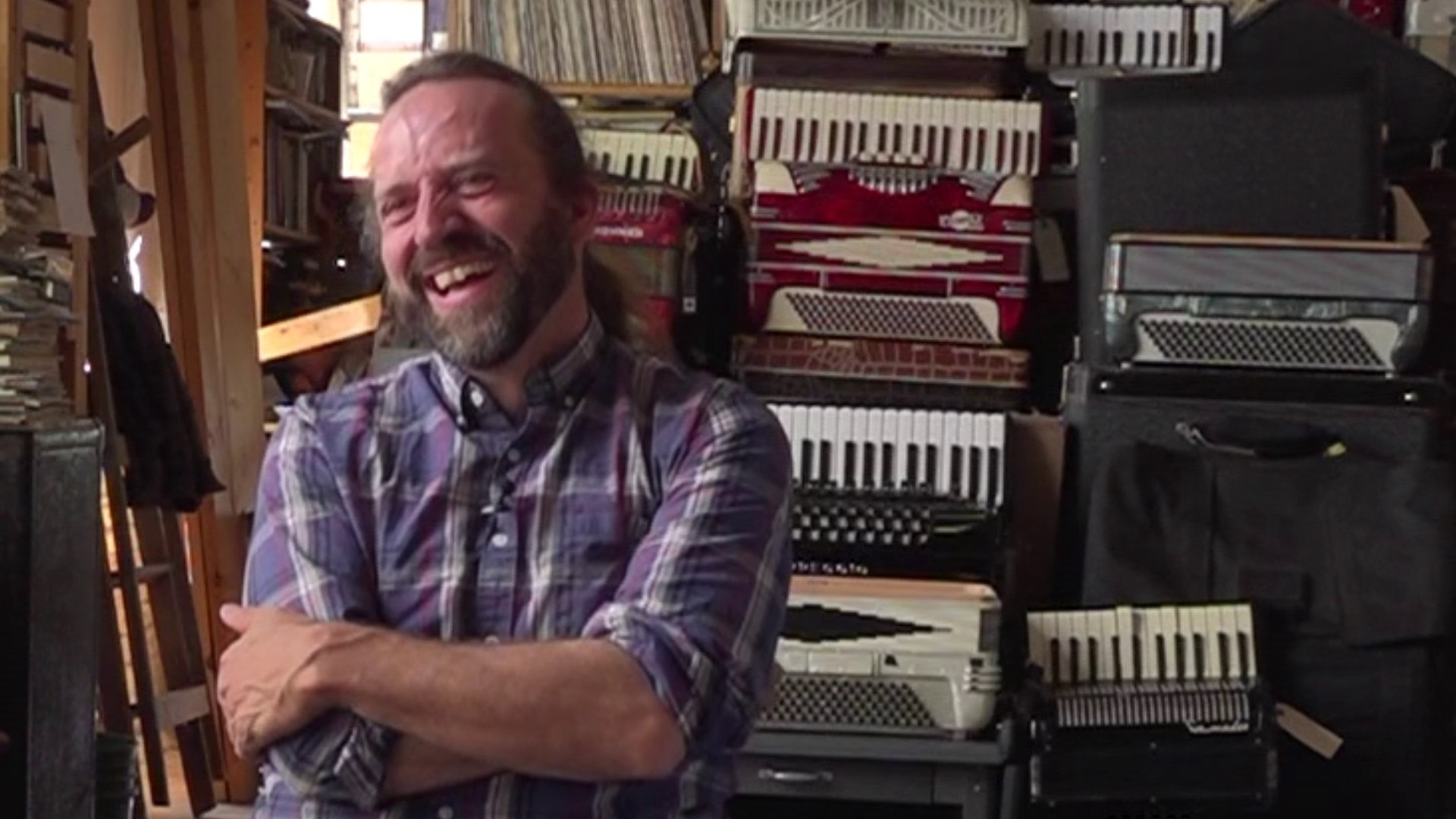 The artist, musician and entrepreneur has owned Dan Turpening’s Accordion Shoppe in northeast Minneapolis’ Thorp Building since 1999.