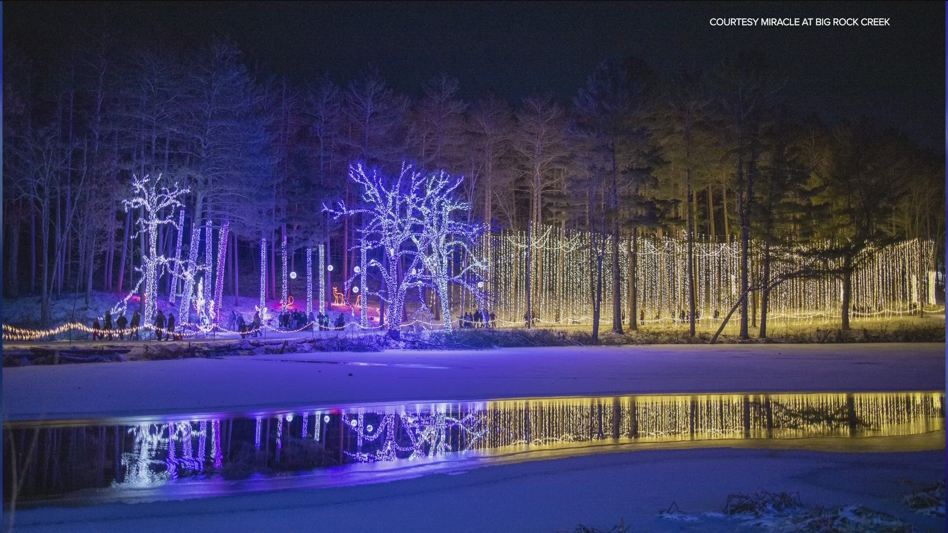 Guests can enjoy a walk-through or drive-through tour of the displays and lights along a mile-long trail.