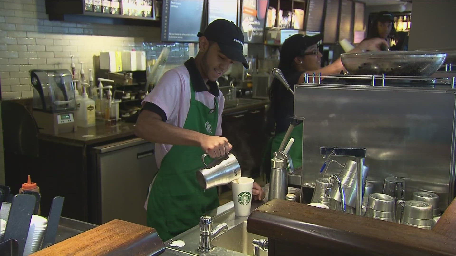 Starting Thursday customers can get their hot drinks served in one of four festive designs.