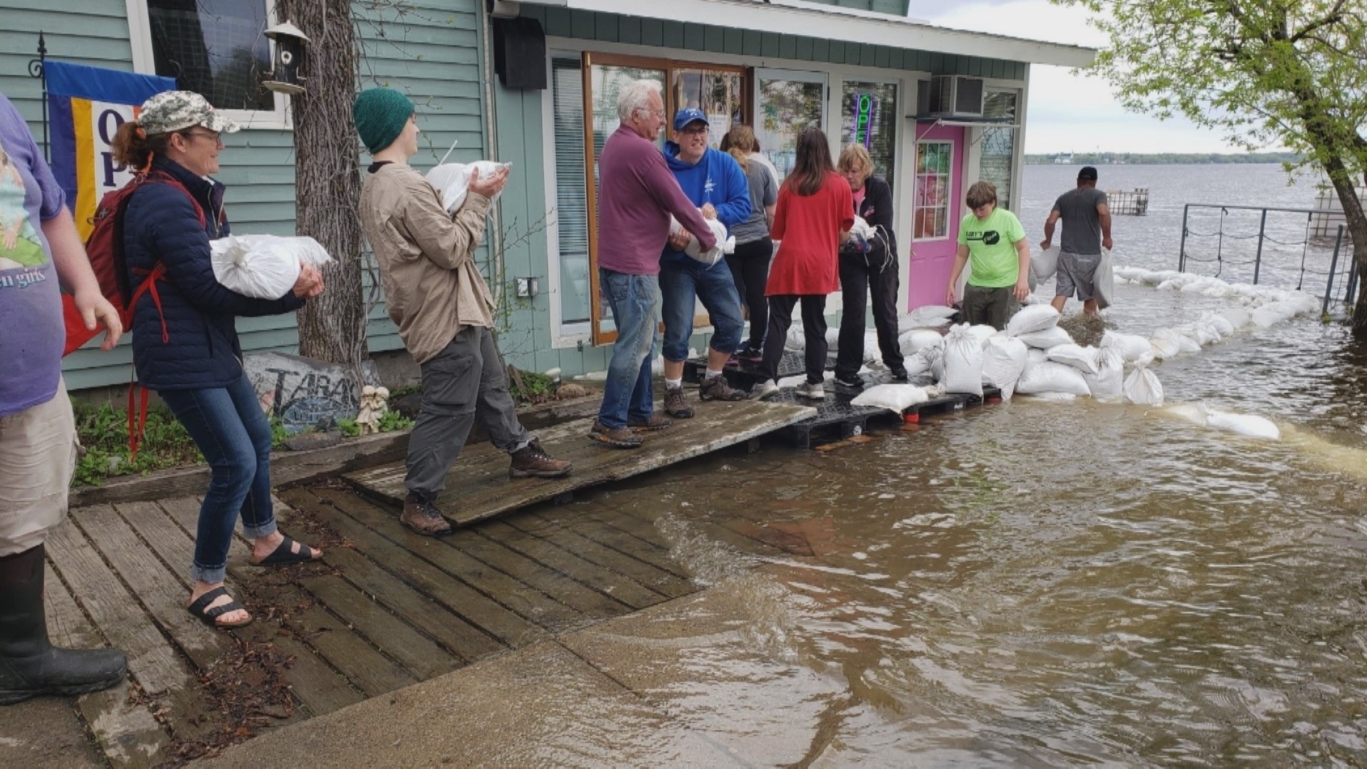 Koochiching County Sheriff Perryn Hedlund said they're putting out up to 50,000 sandbags per day but at the end of the night, "there's not a single sandbag left."