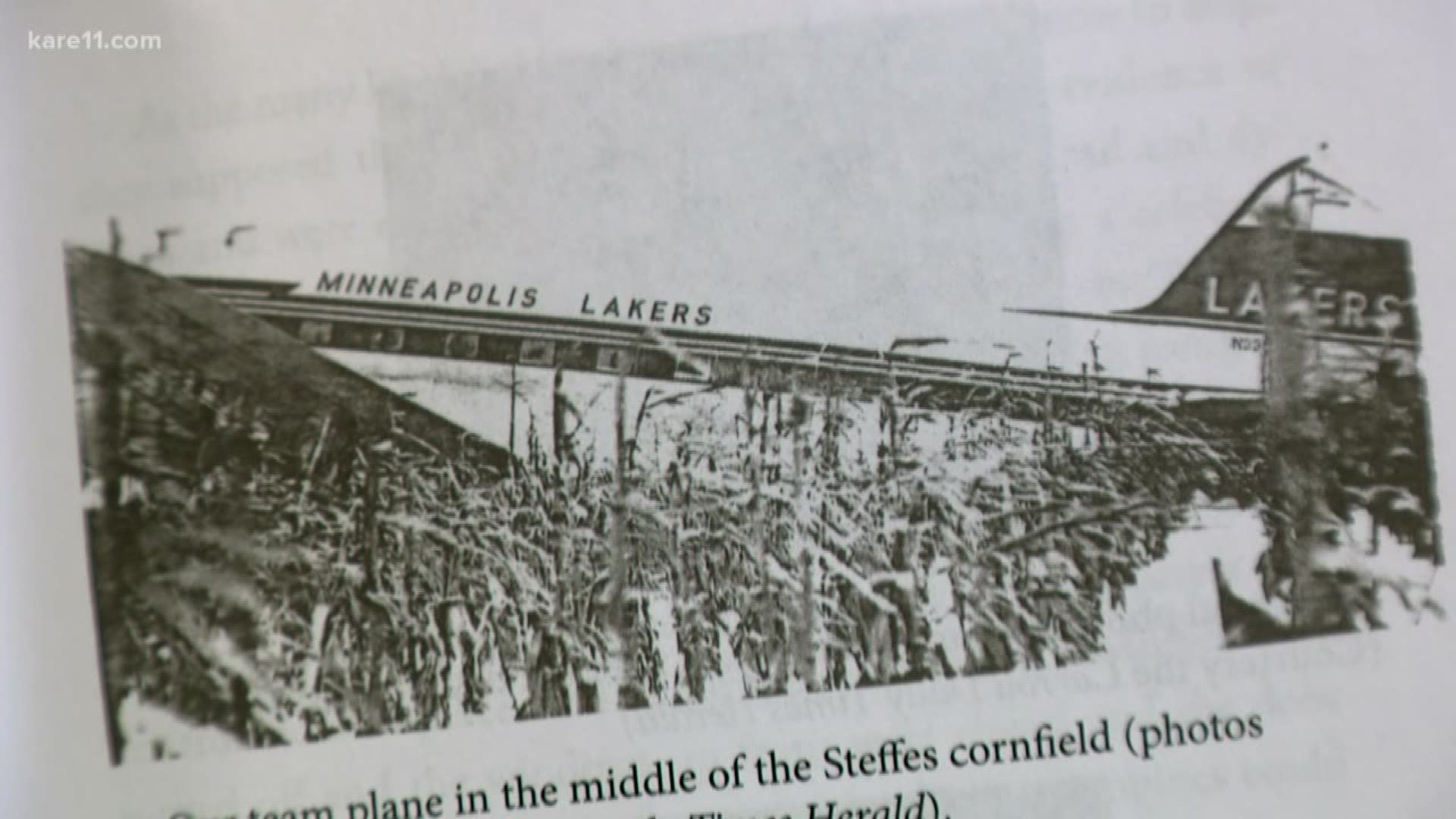 60 years ago, the pilots of DC-3 avoided disaster landing a flight carrying the Minneapolis Lakers in a cornfield.