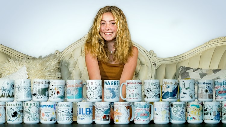 14-year-old brews successful business designing coffee cups celebrating small towns