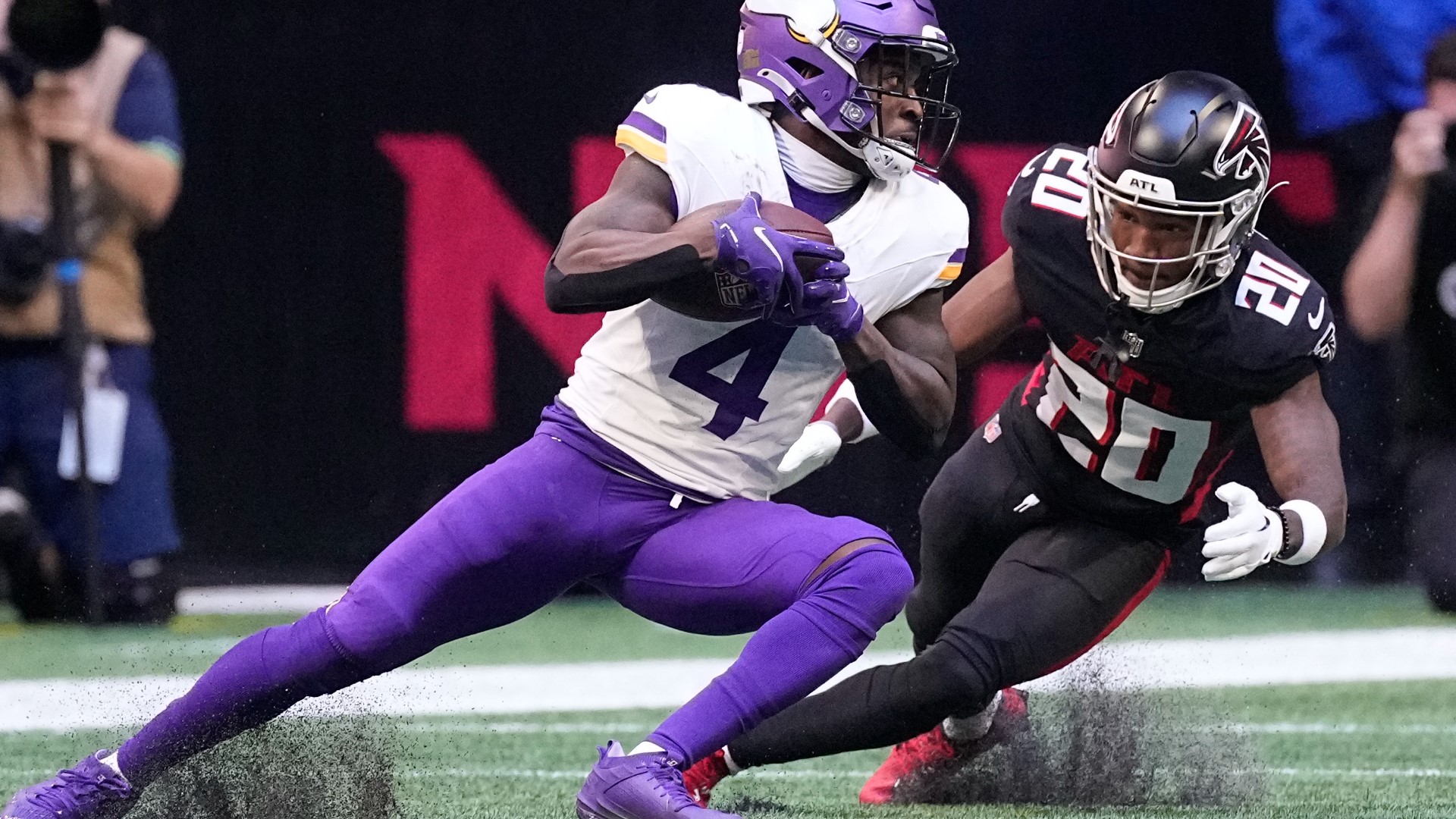 The Vikings played the Falcons Sunday and lost rookie QB Jaren Hall to a concussion just minutes into the game.