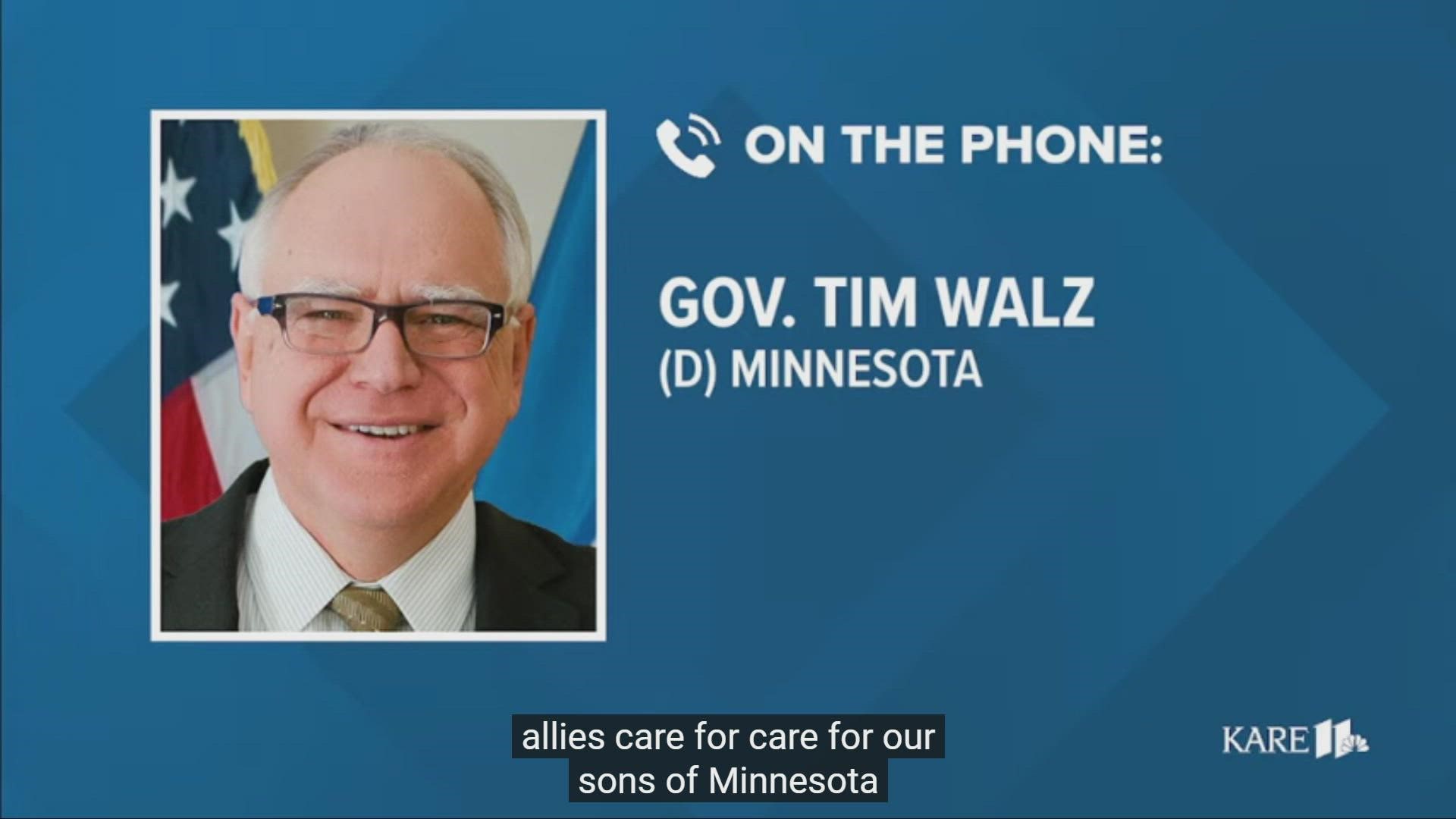 Governor Tim Walz briefed reporters on Minnesota's influx of COVID cases and the arrival of federal medical teams to help overburdened hospitals.