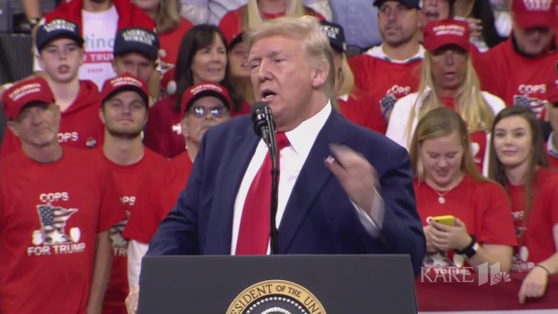 Pres. Trump made several claims about Minnesota Rep. Ilhan Omar during his Target Center rally.
