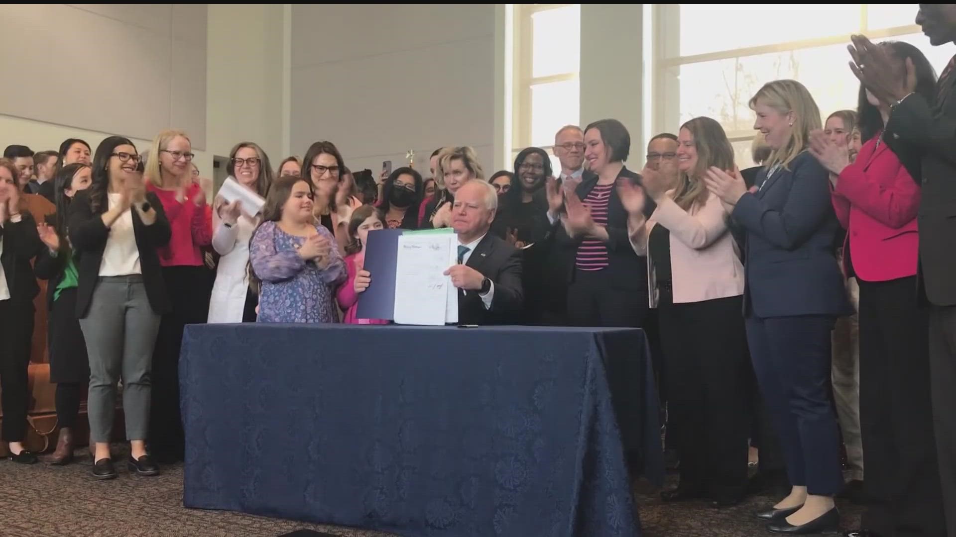 Tuesday's signing makes Minnesota the first state in the nation in the post-Roe era to ensure residents have a legal right to an abortion.