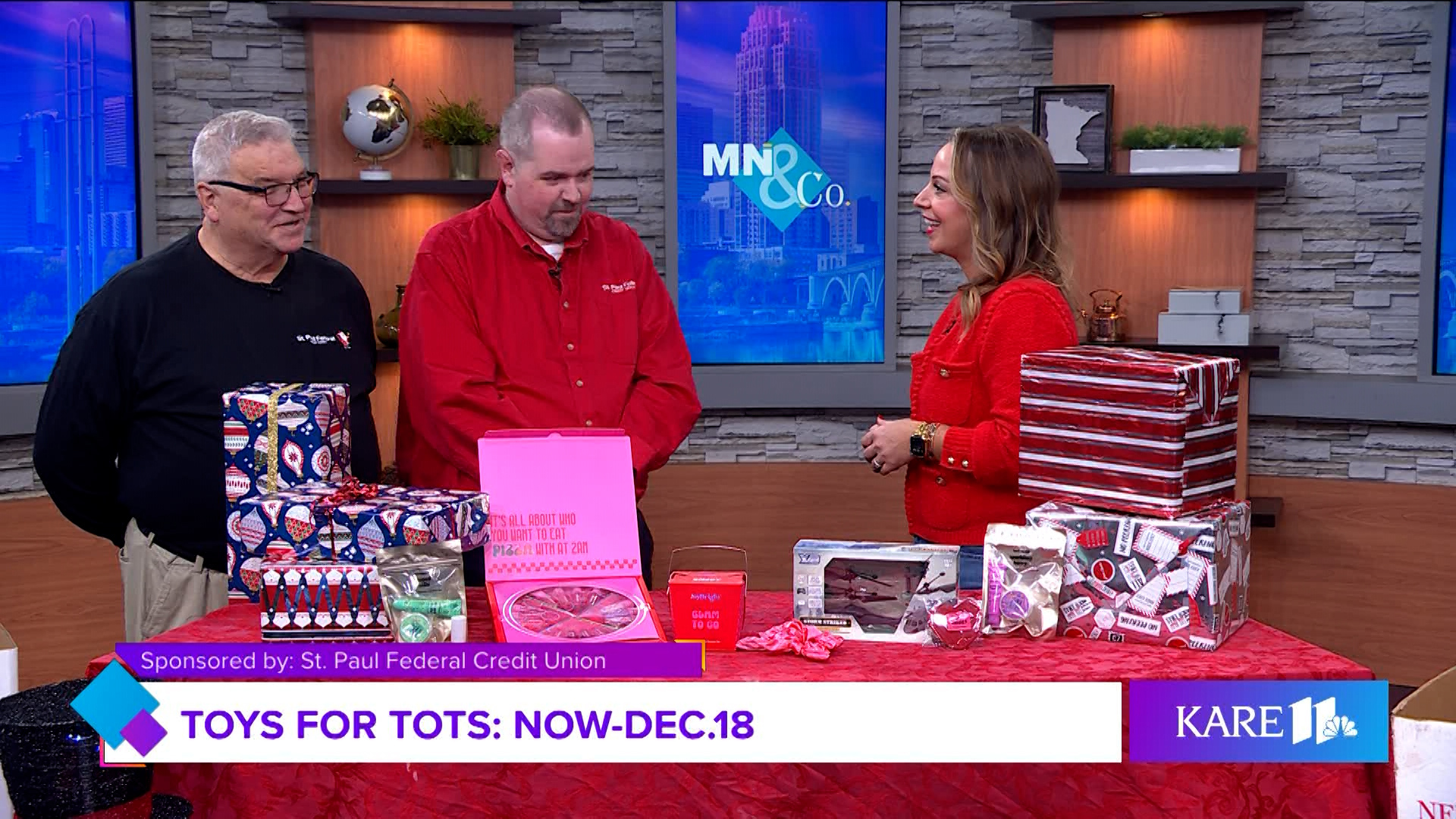 St. Paul Federal Credit Union joins Minnesota and Company to discuss their Toys for Tots goals this year.