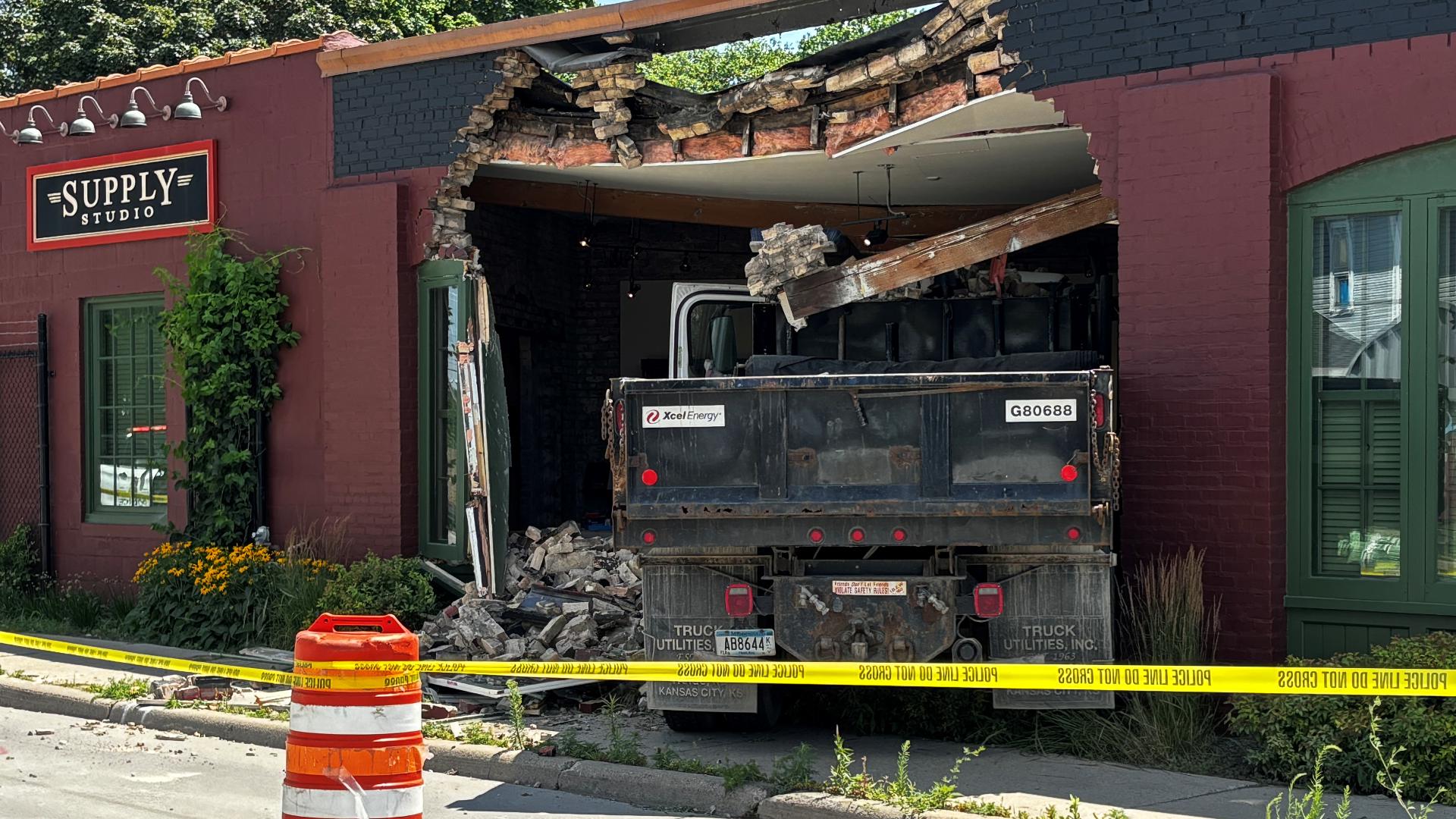 The Supply Studio, 700 E. Hennepin Ave., suffered extensive damage in the incident, which occurred shortly before noon.