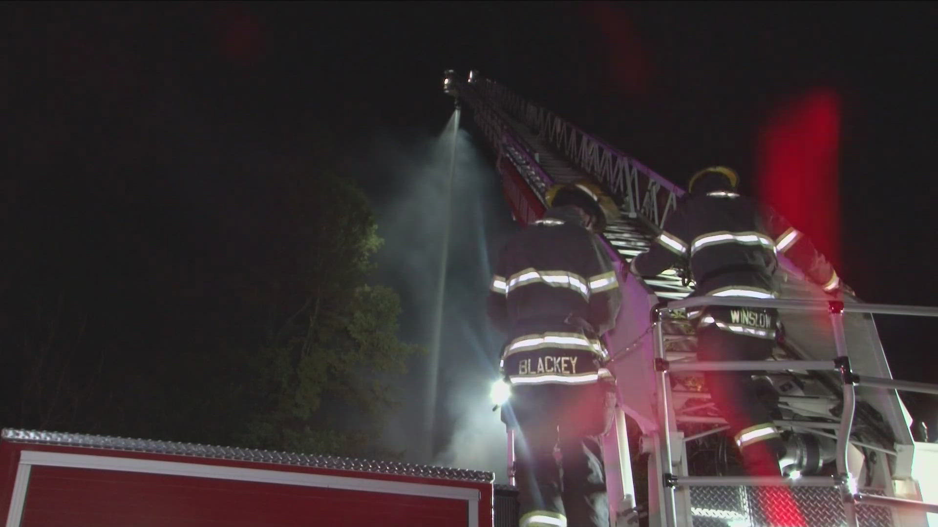 In the latest update Thursday morning, firefighters were putting water on the flames from both the air and ground. 