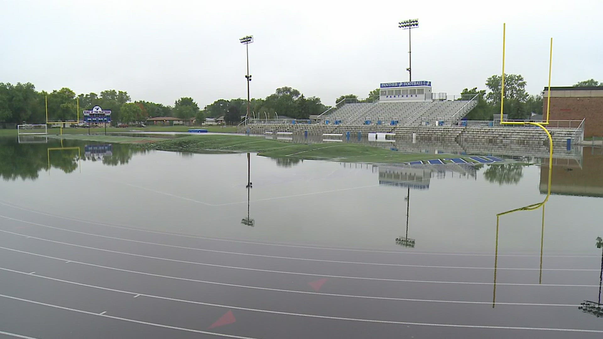 Spring Lake Park football field swamped