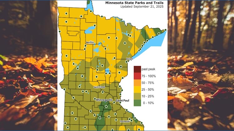 Dnr Fall Color Map Colors changing in northern Minnesota as fall officially arrives ...